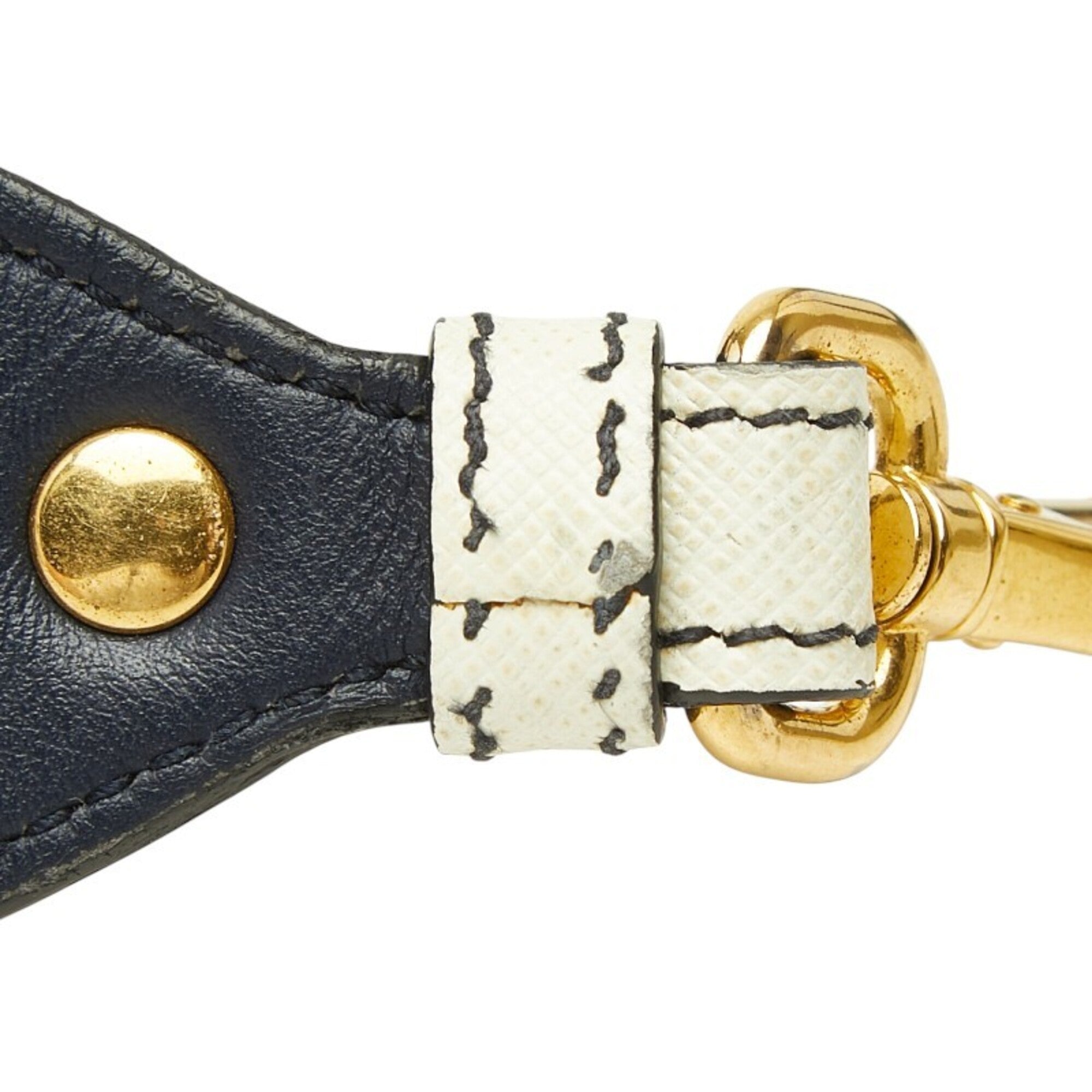 Prada Multi-Color Navy Leather Shoulder Bag (Pre-Owned)
