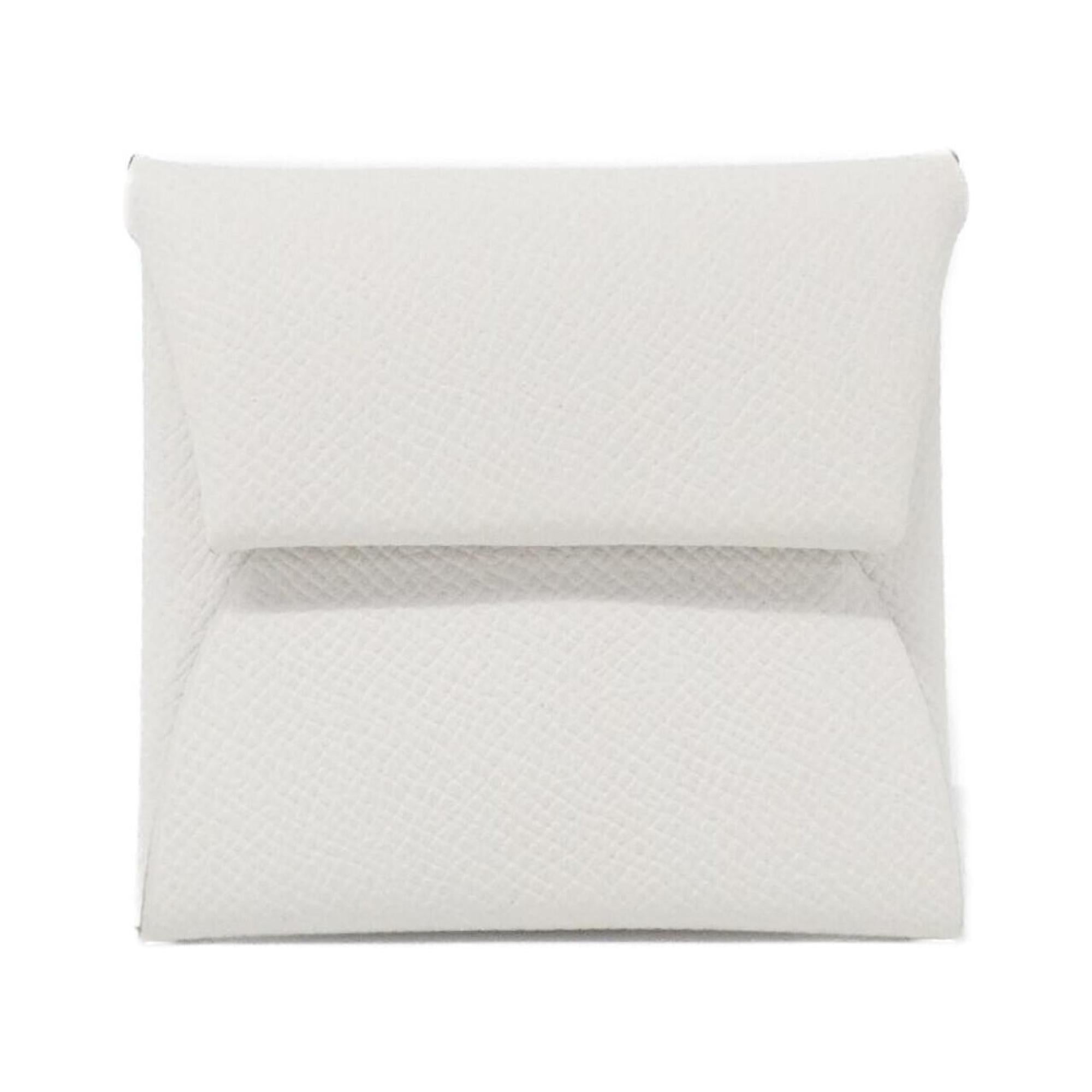 Hermes White Epsom Leather Coin Purse/Coin Case (Pre-Owned)
