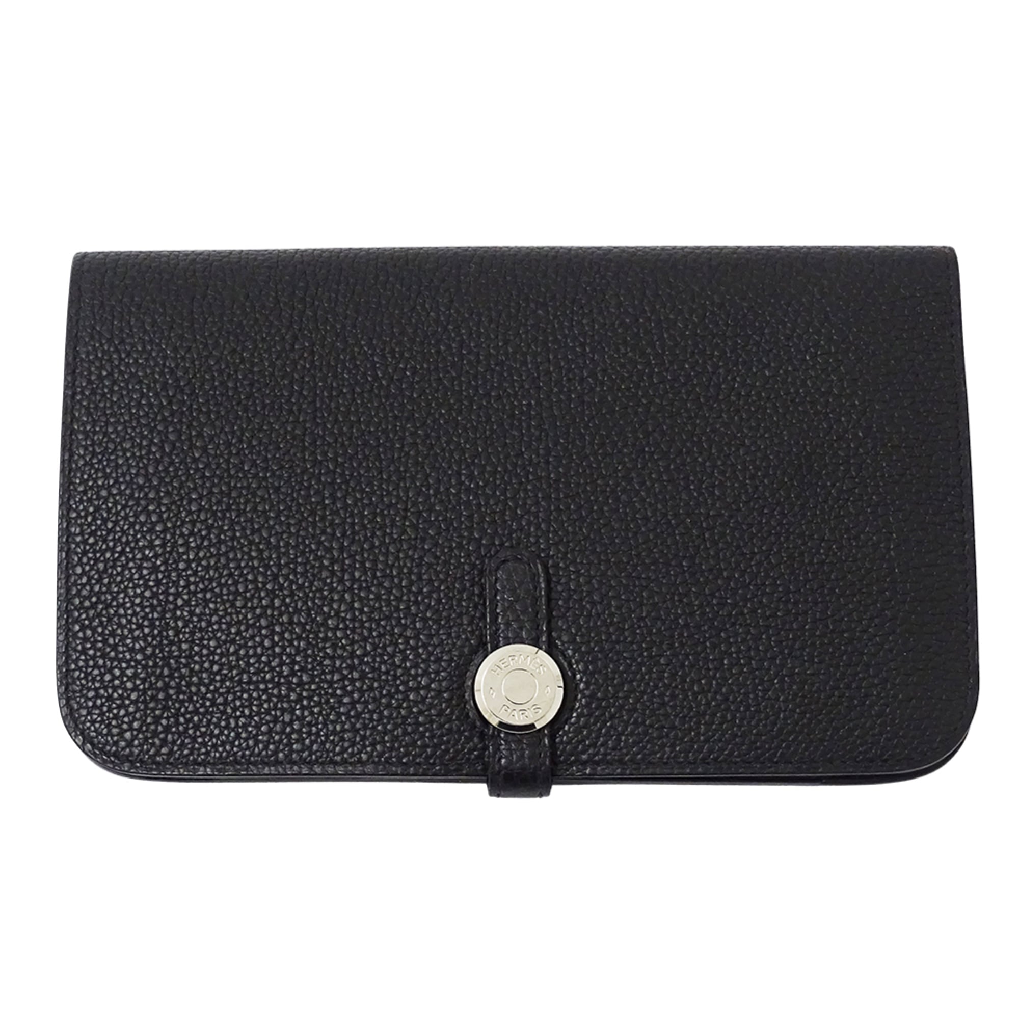 Hermes Black Togo Leather Long Wallet (Bi-Fold) (Pre-Owned)