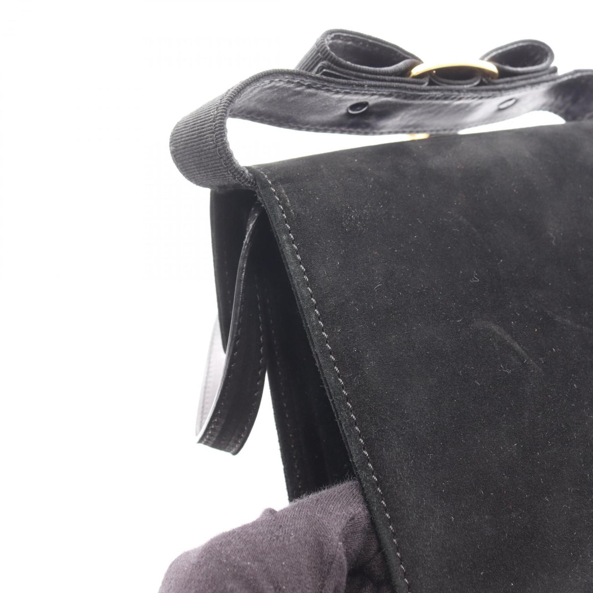 Salvatore Ferragamo Black Suede Handbag (Pre-Owned)