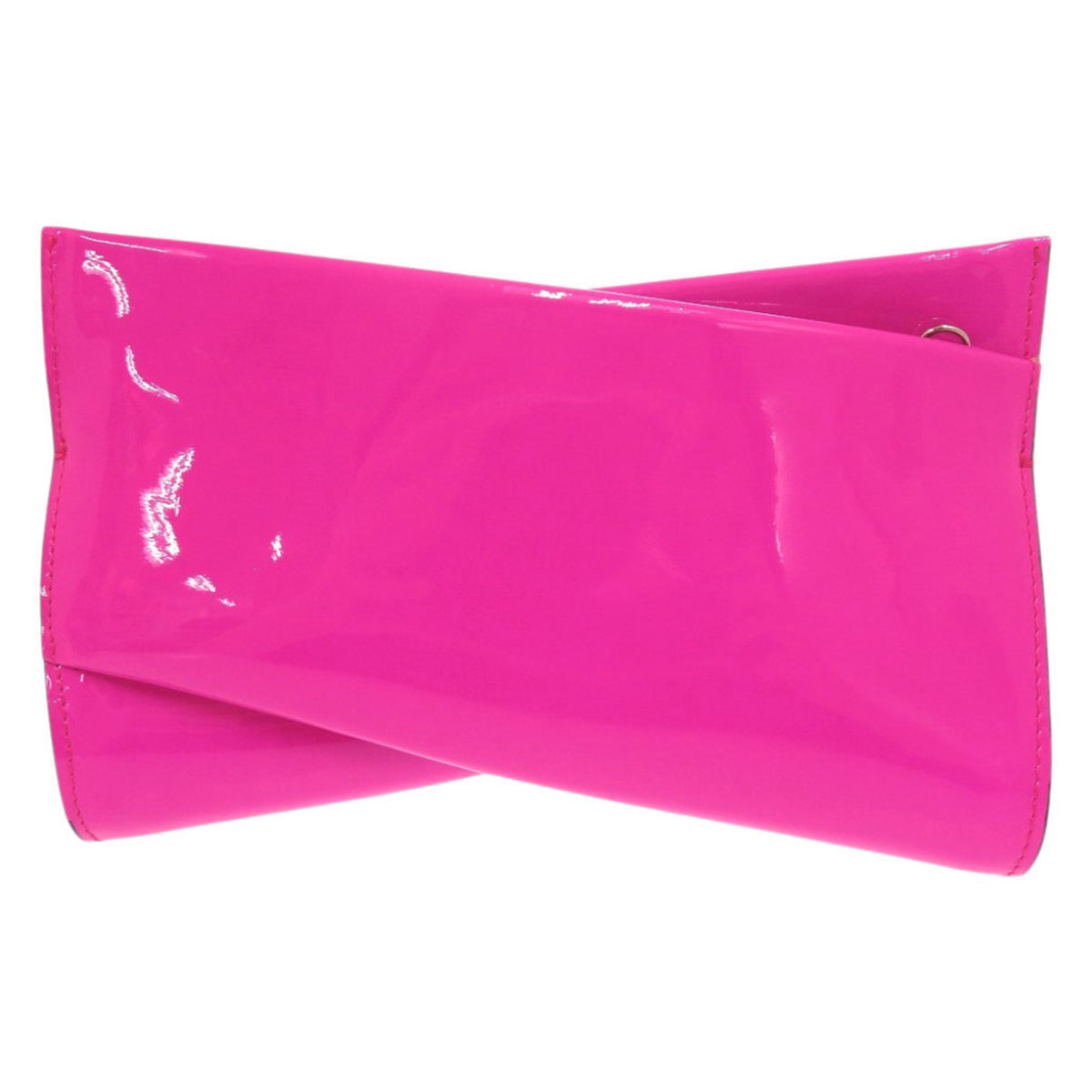 Christian Louboutin Pink Patent Leather Clutch Bag Shoulder Bag (Pre-Owned)