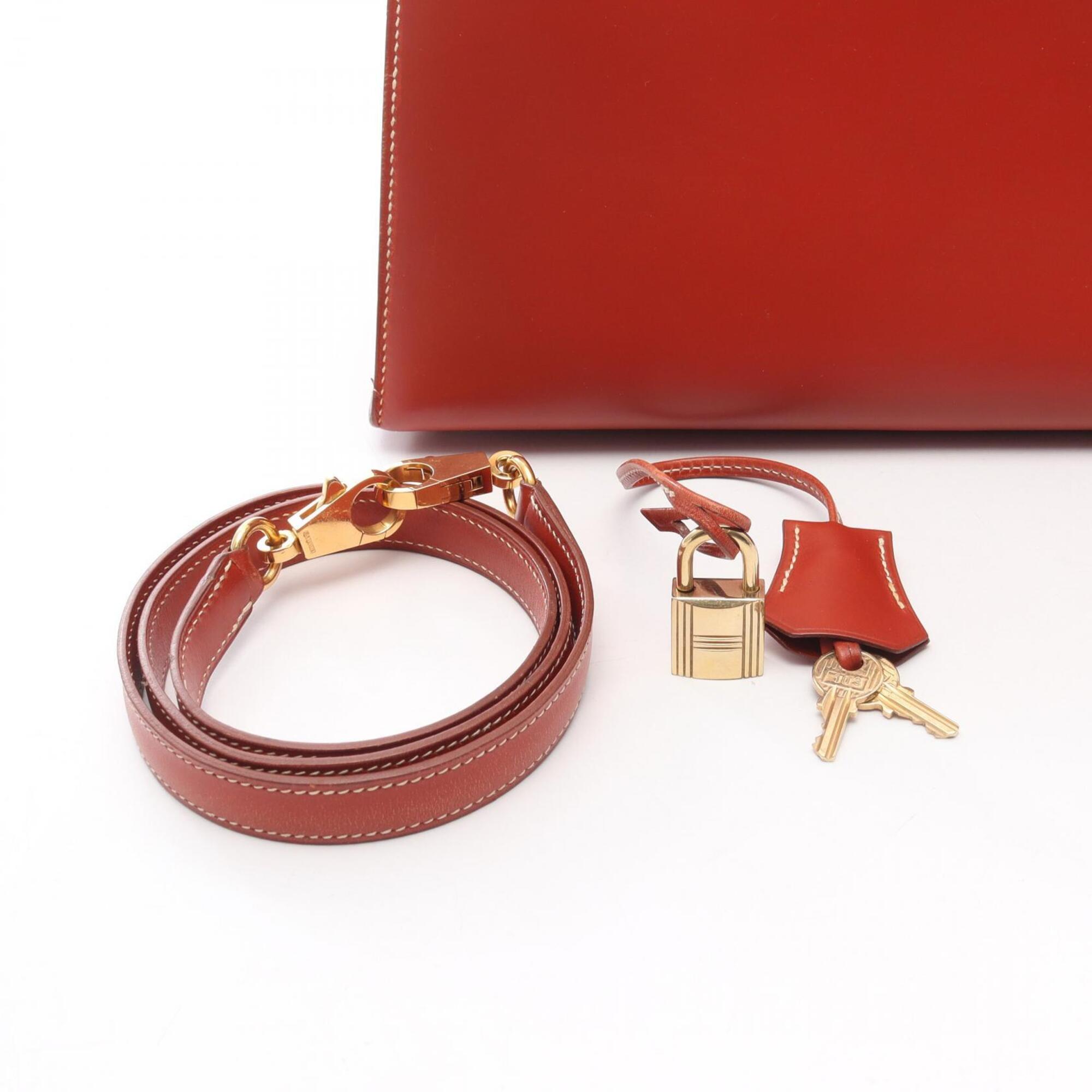 Hermes Brown Box Calf Leather Handbag (Pre-Owned)