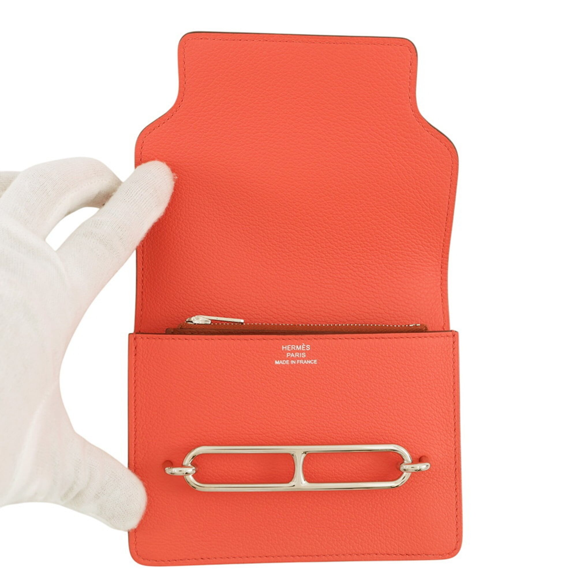 Hermes Orange Sienne Evercalf Leather Wallet (Bi-Fold) (Pre-Owned)