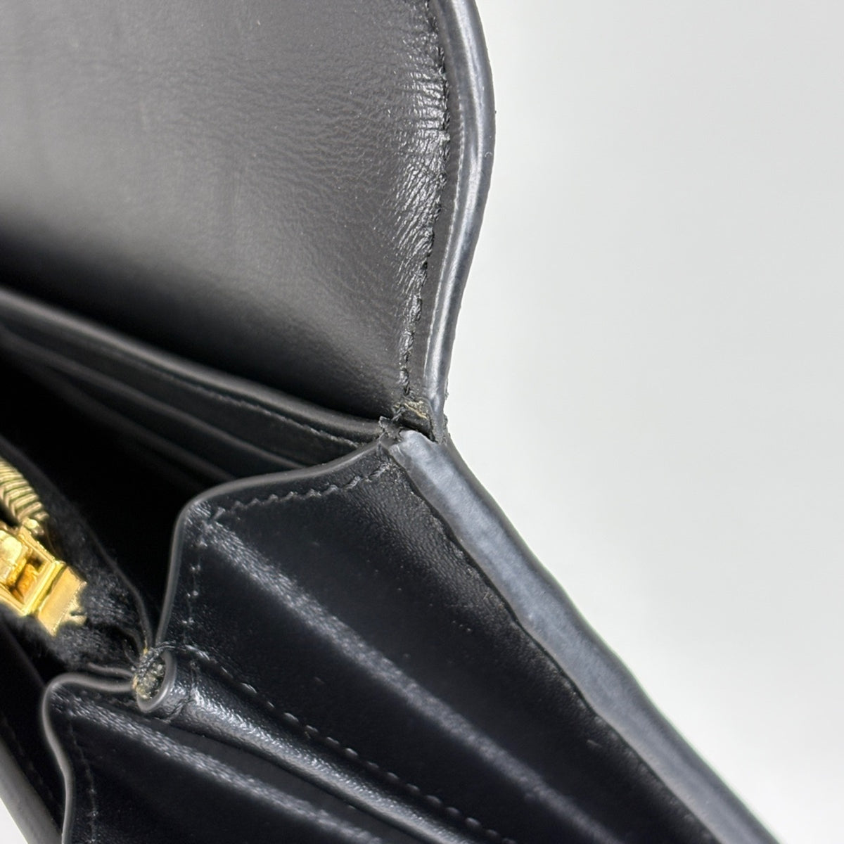 Celine Black Leather Long Wallet (Bi-Fold) (Pre-Owned)