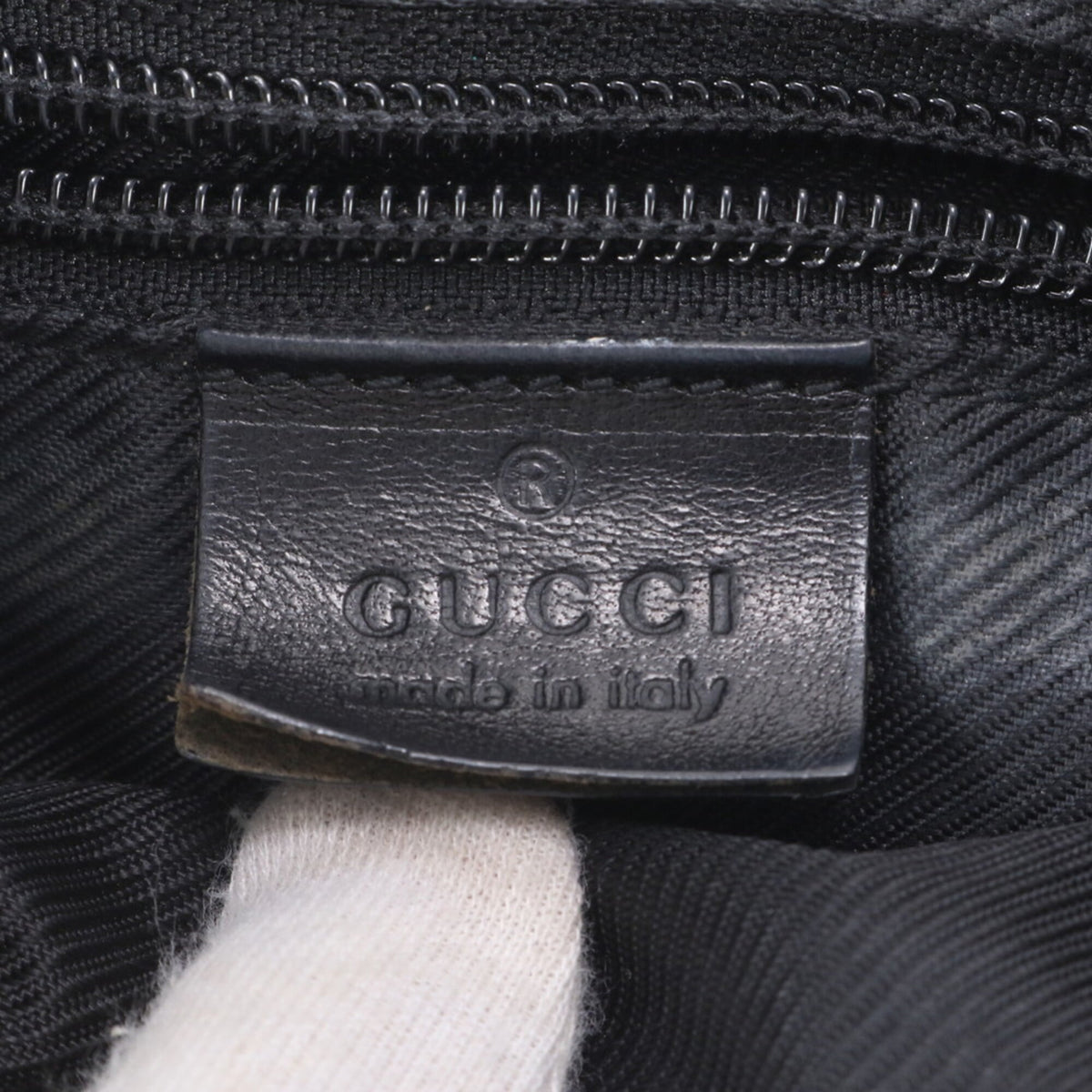 Gucci Black Leather Canvas Crossbody Bag Shoulder Bag (Pre-Owned)