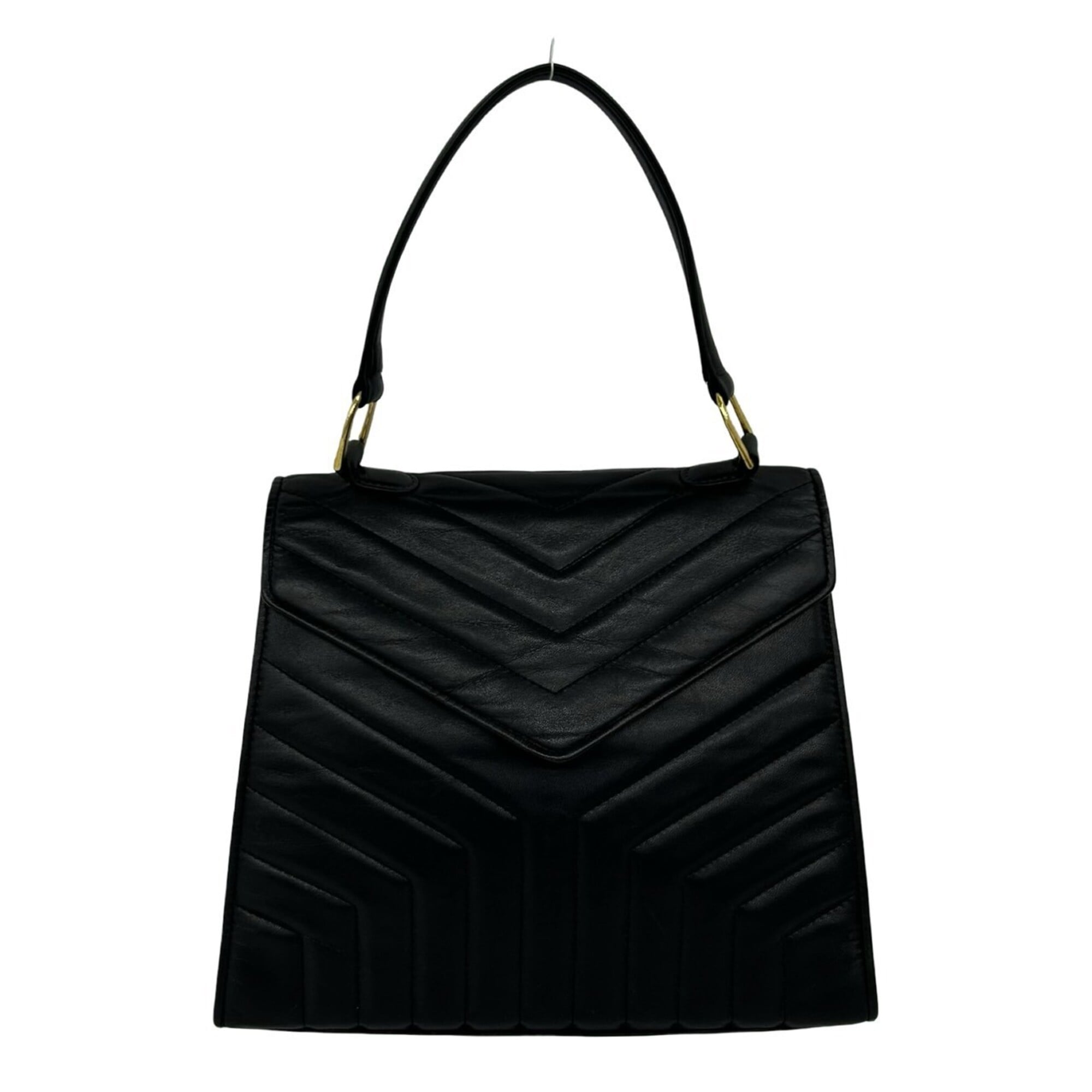 Yves Saint Laurent Black Leather Handbag Tote Bag (Pre-Owned)