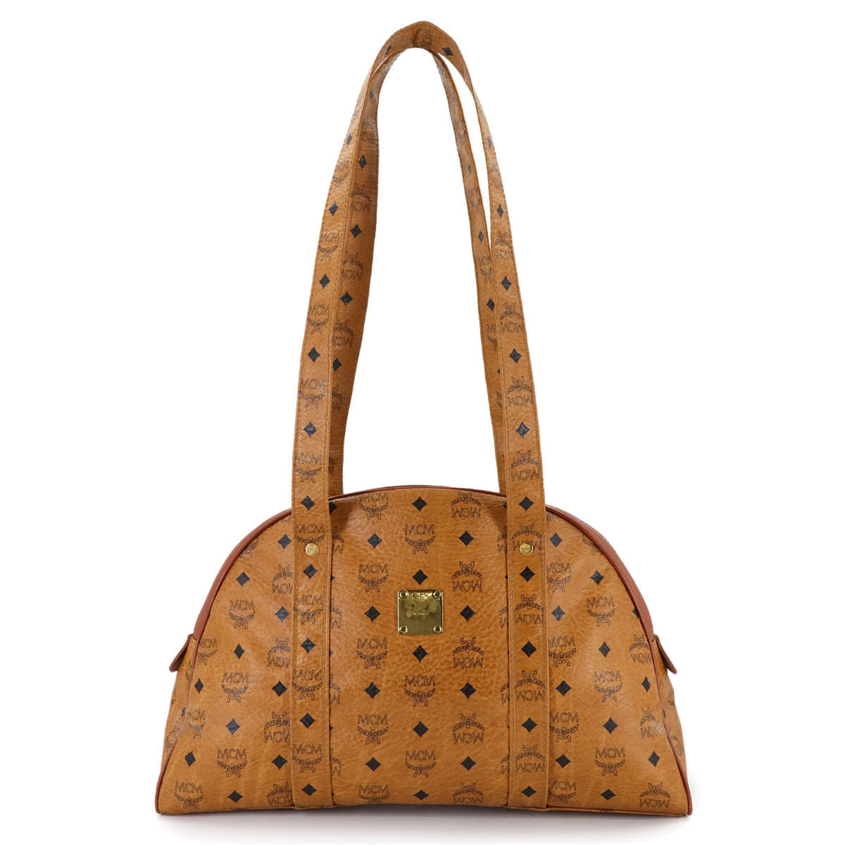Mcm Visetos Brown Pvc Leather Handbag Shoulder Bag (Pre-Owned)