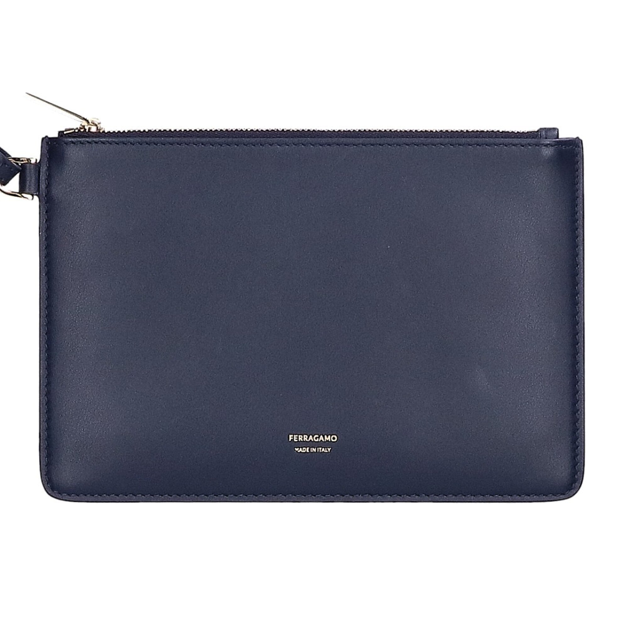 Salvatore Ferragamo Navy Leather Tote Bag (Pre-Owned)