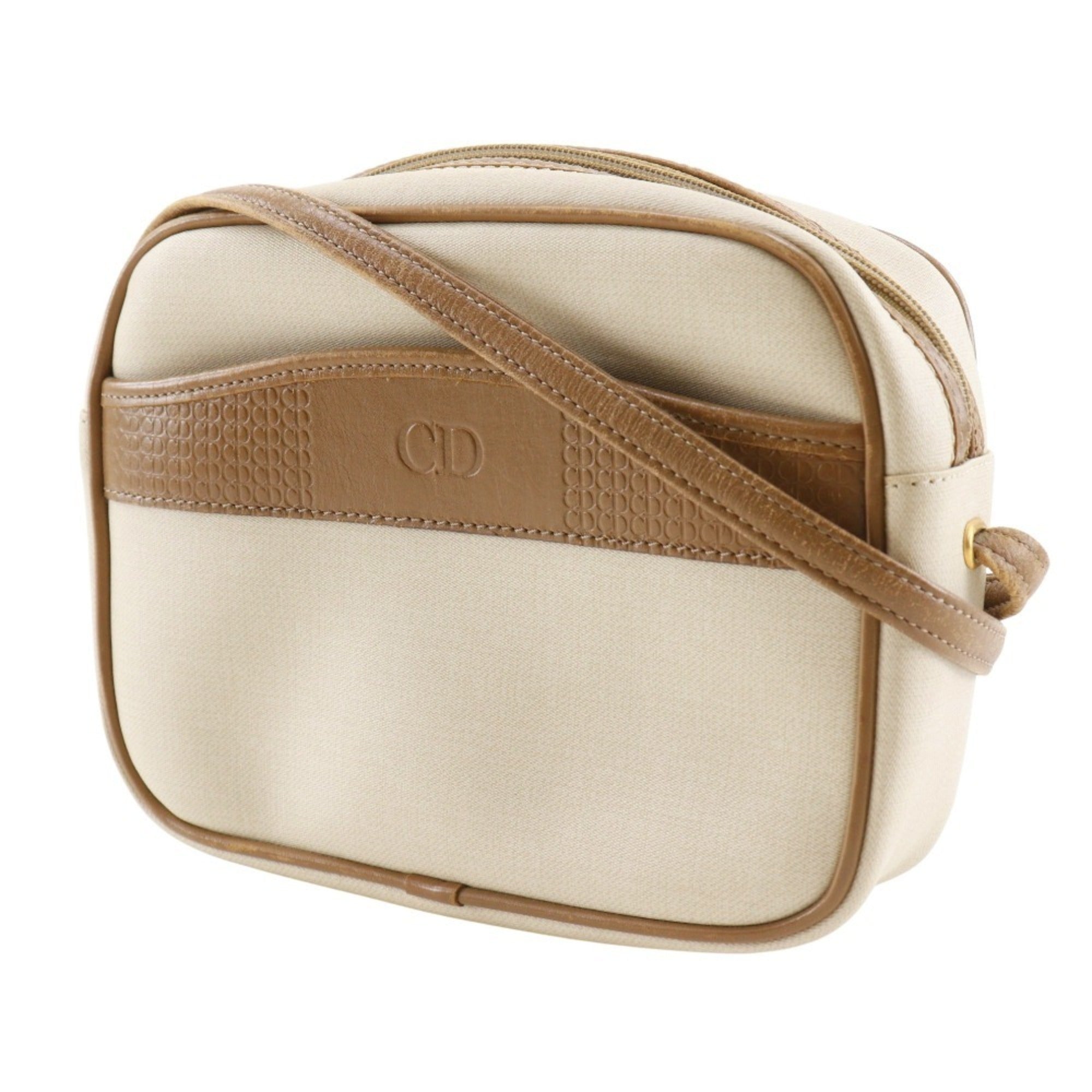 Christian Dior Beige Pvc Pochette Shoulder Bag (Pre-Owned)