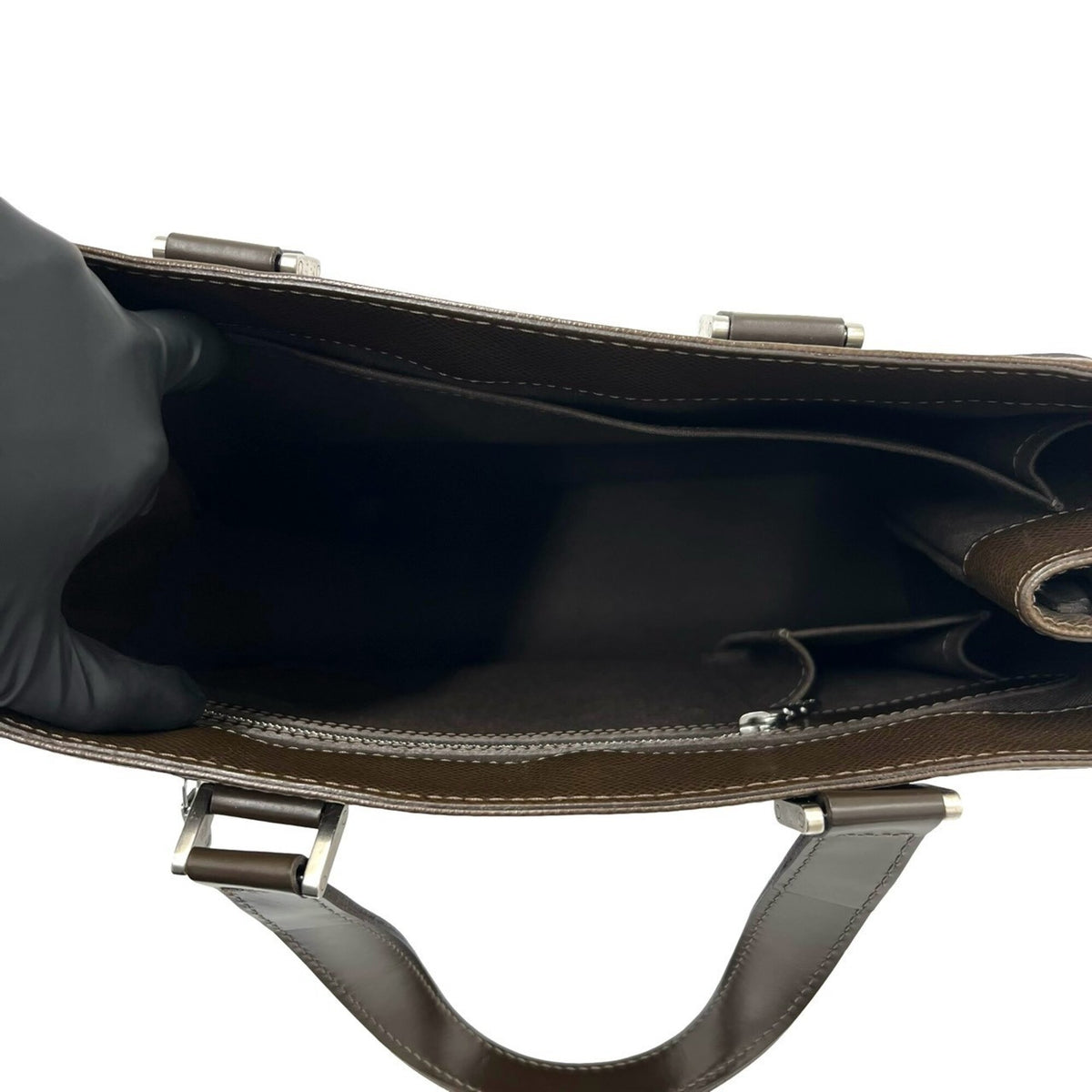Louis Vuitton Brown Leather Handbag Tote Bag (Pre-Owned)