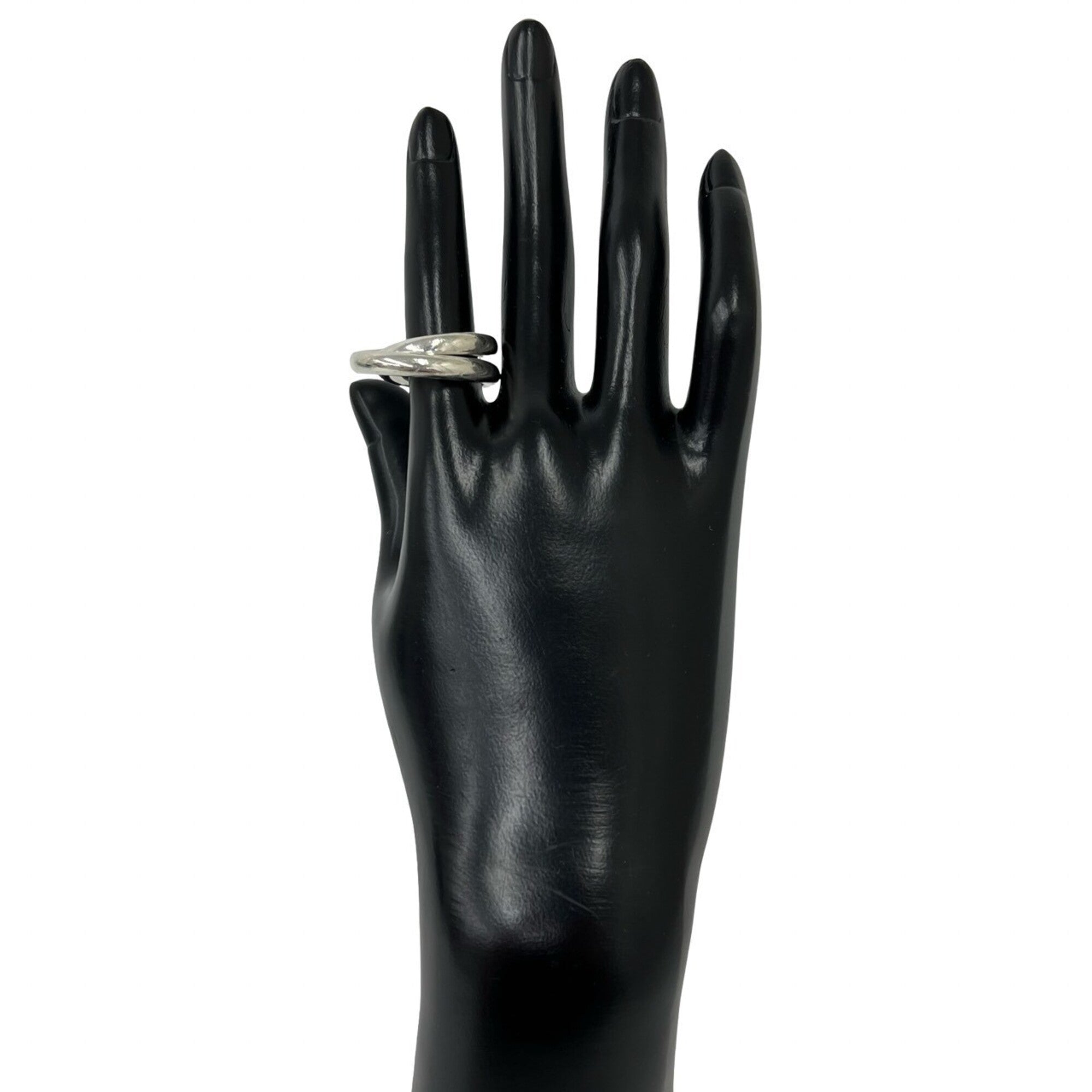 Hermes Silver Silver 925 Band Ring (Pre-Owned)