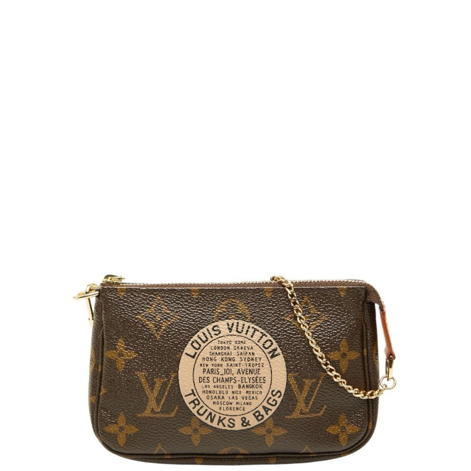 Louis Vuitton Brown Pvc Leather Handbag Pochette Pouch (Pre-Owned)