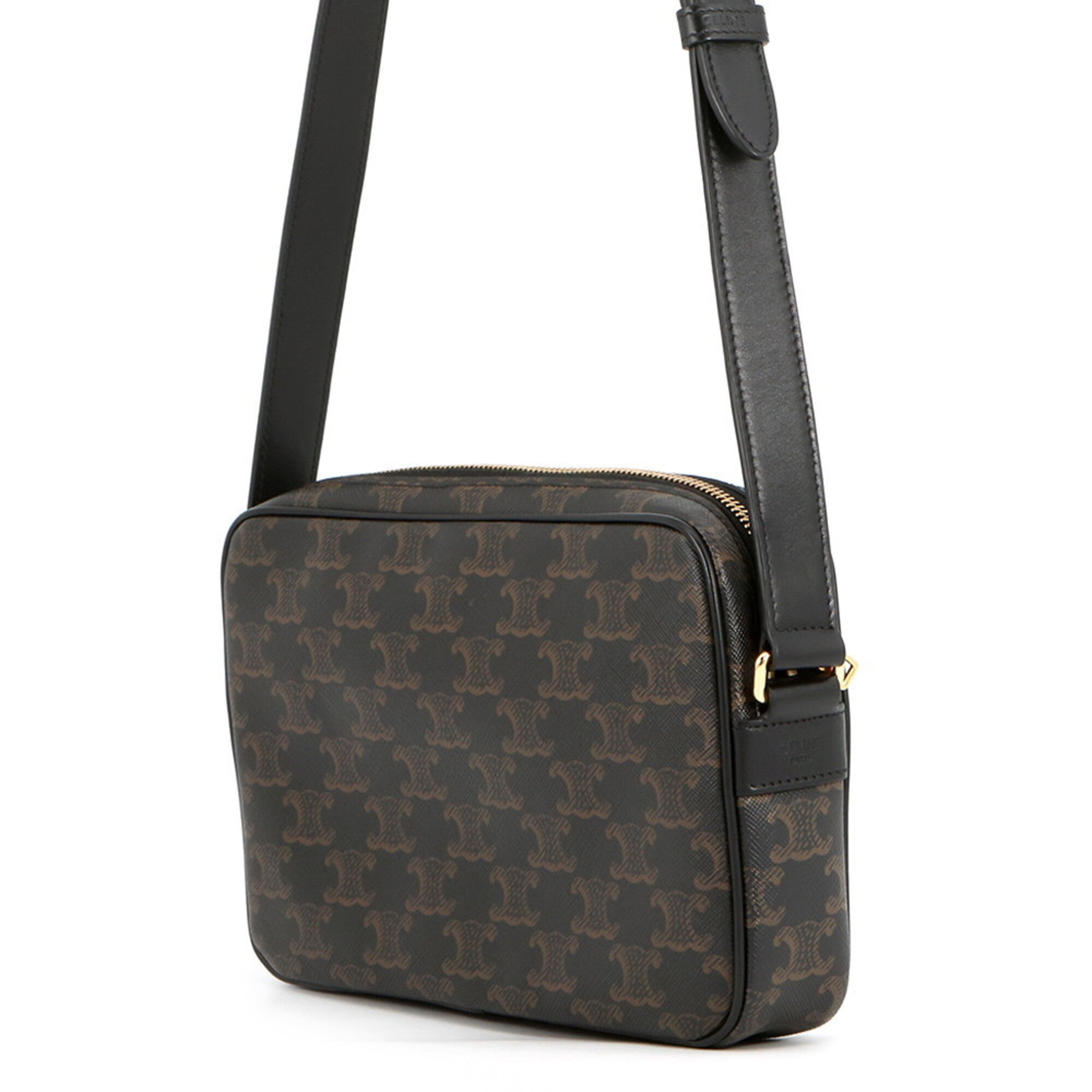 Celine Black Brown Pvc Leather Handbag Messenger Bag Shoulder Bag (Pre-Owned)
