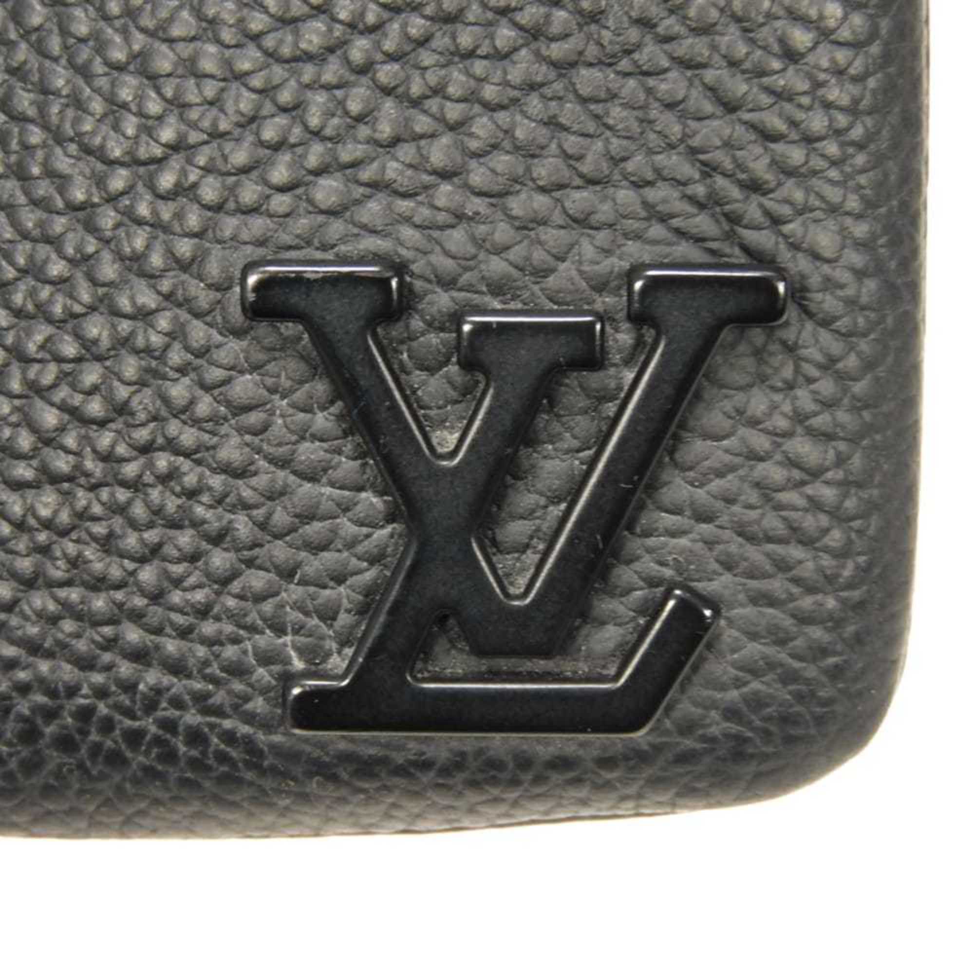 Louis Vuitton Noir Leather Coin Purse/Coin Case (Pre-Owned)