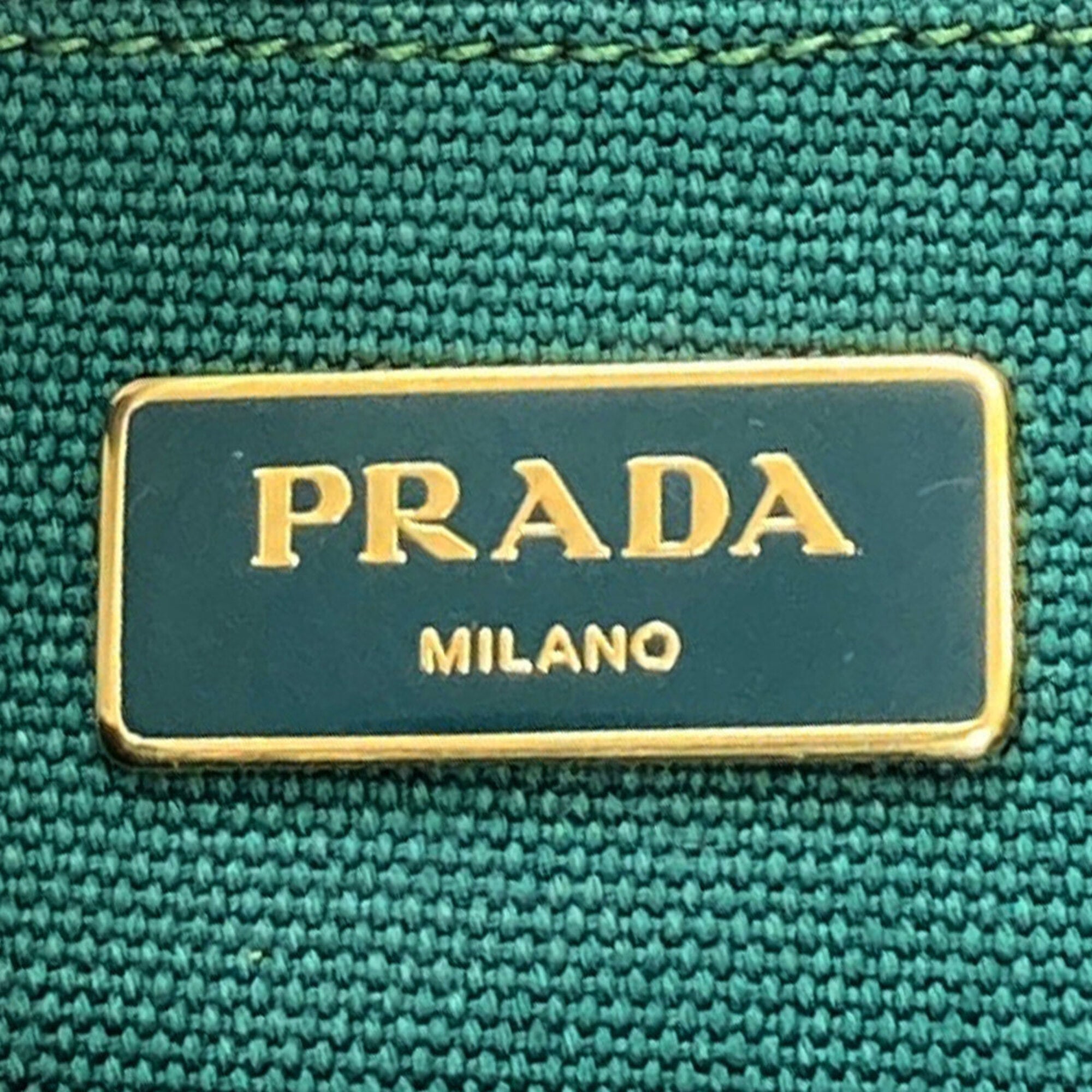 Prada Green Canvas Handbag (Pre-Owned)