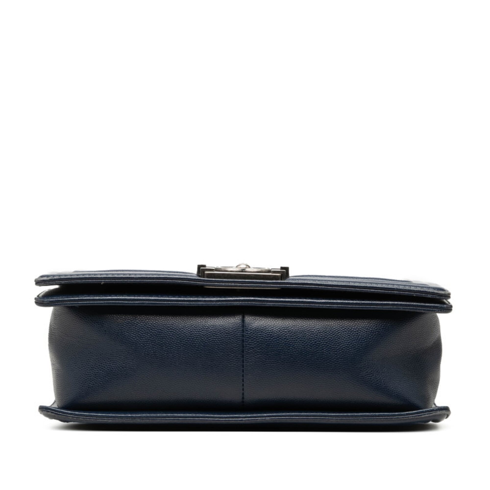Chanel Navy Grained Calfskin Shoulder Bag (Pre-Owned)
