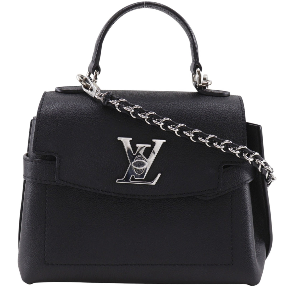 Louis Vuitton Black Leather Handbag (Pre-Owned)