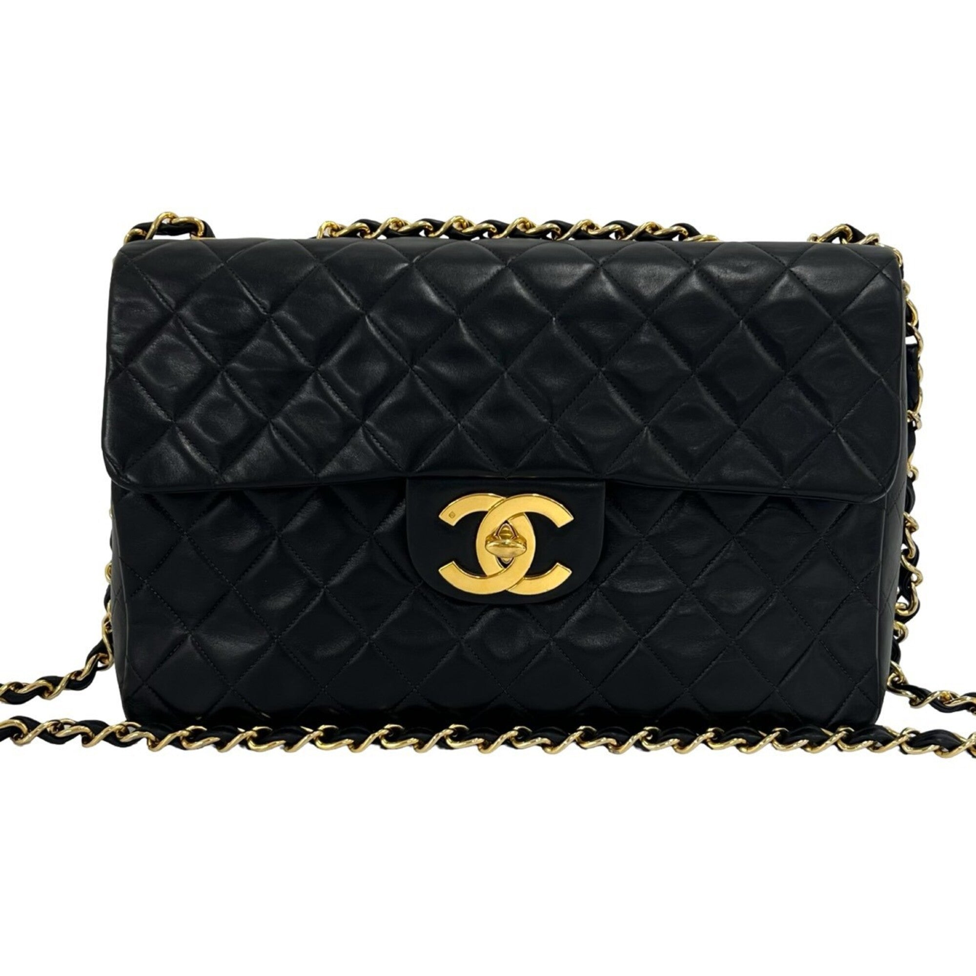 Chanel Black Leather Shoulder Bag (Pre-Owned)