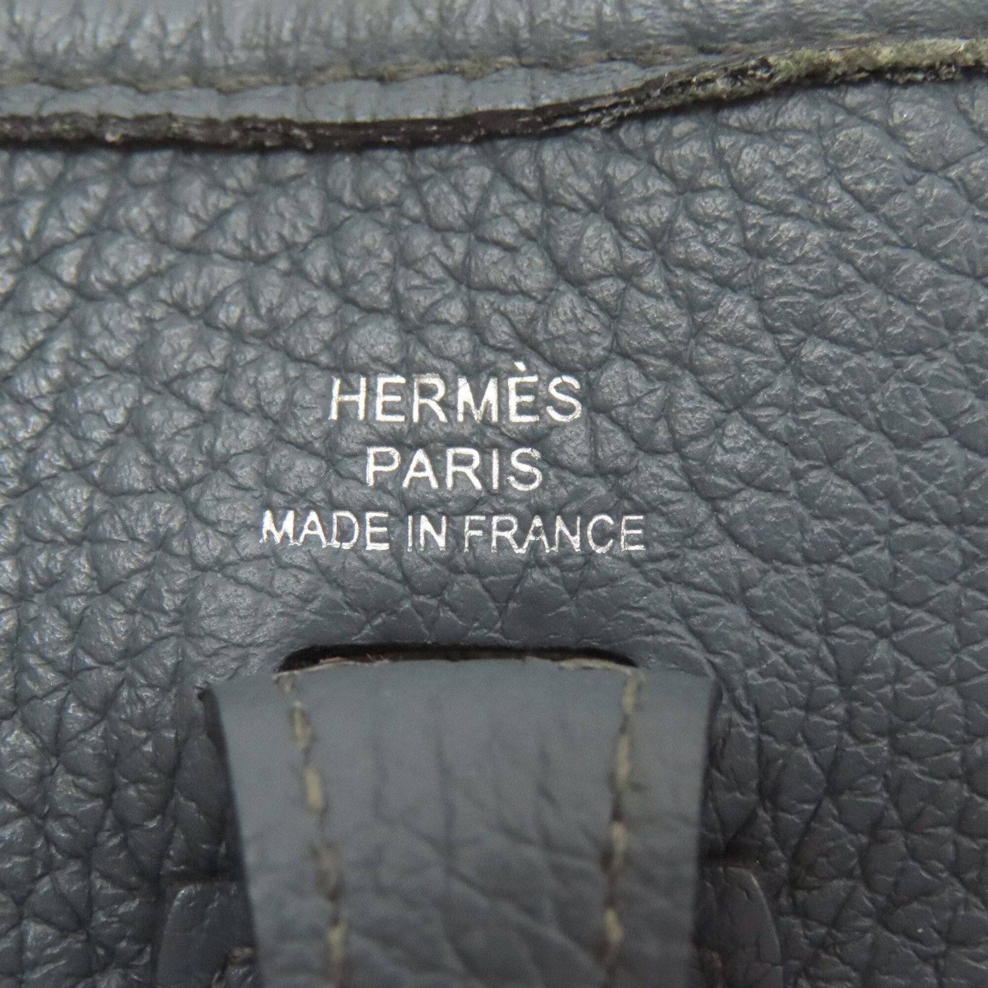 Hermes Blue Gray Taurillon Clemence Leather Shoulder Bag (Pre-Owned)