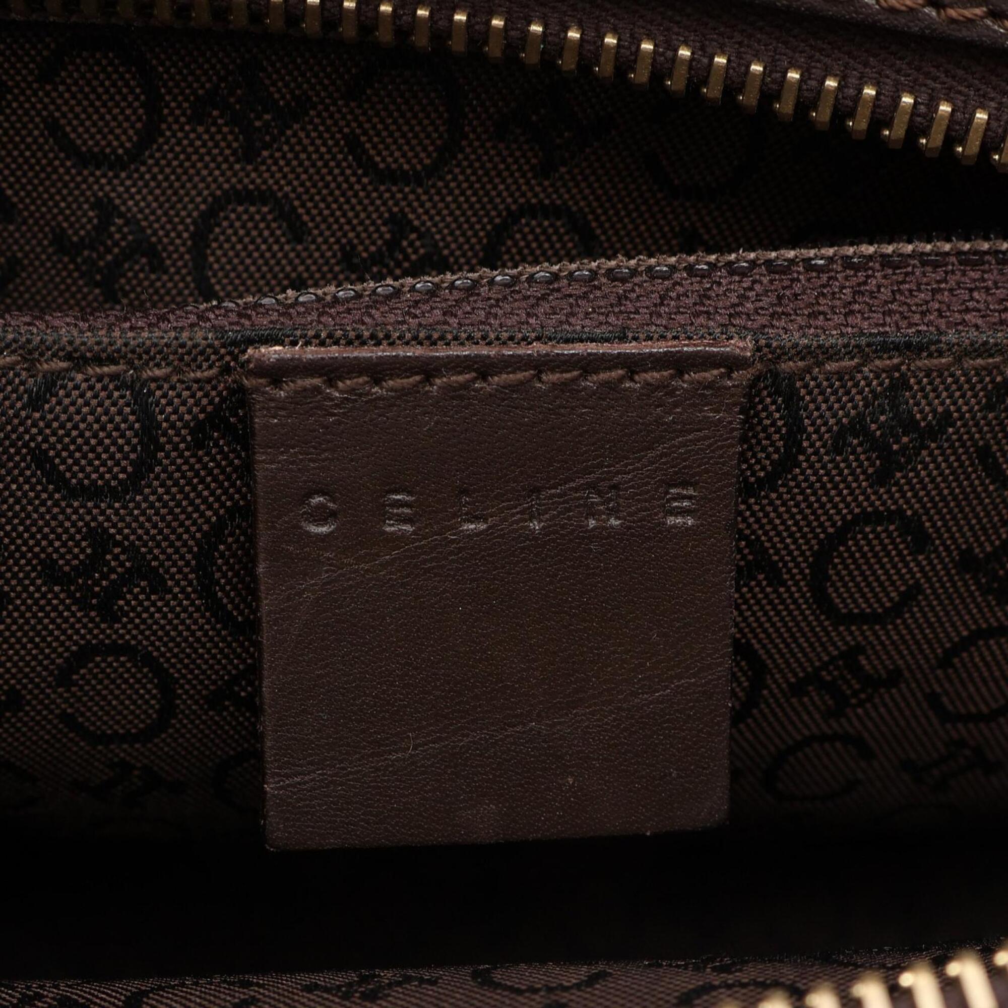 Celine Brown Canvas Leather Handbag (Pre-Owned)