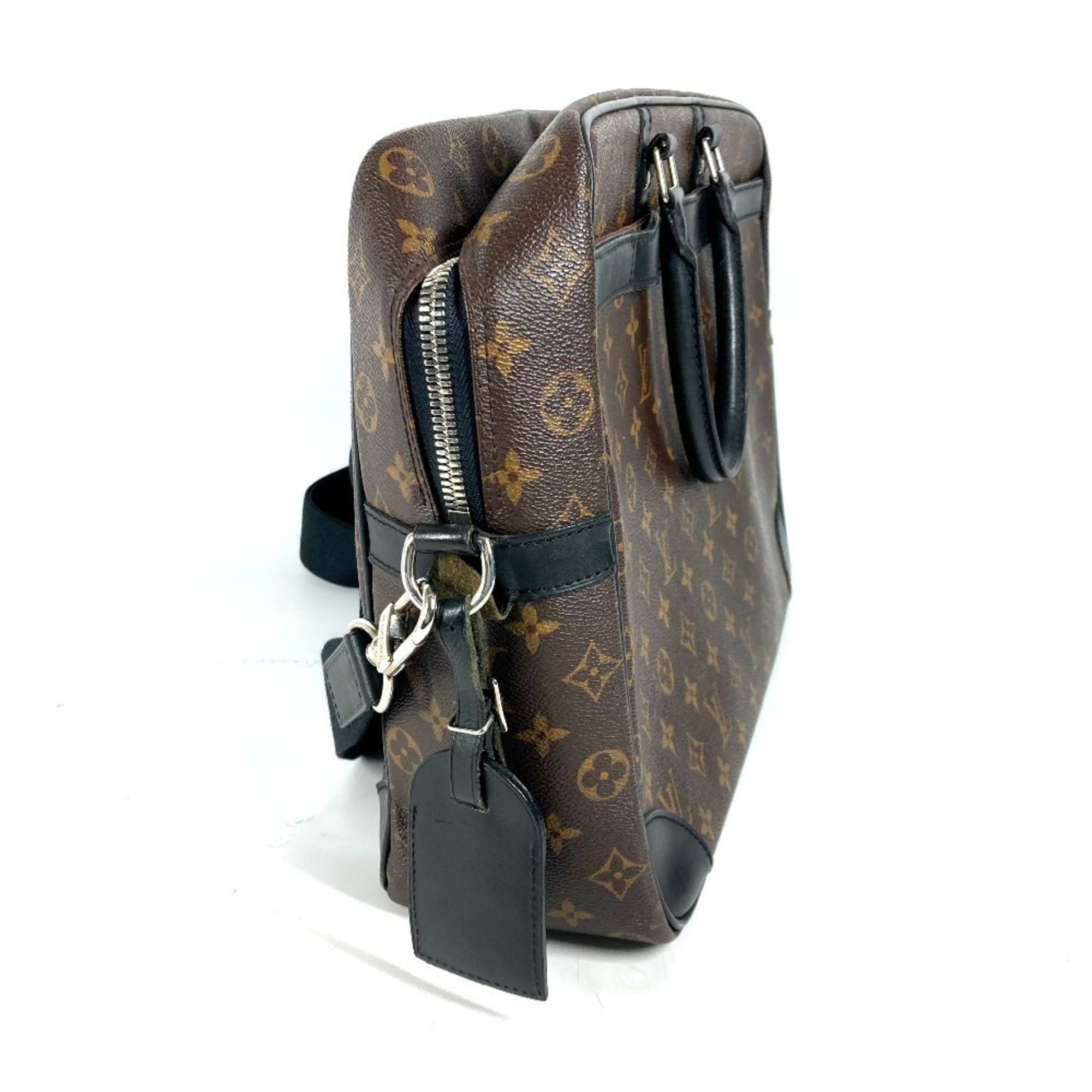 Louis Vuitton Black Brown Canvas Shoulder Bag (Pre-Owned)