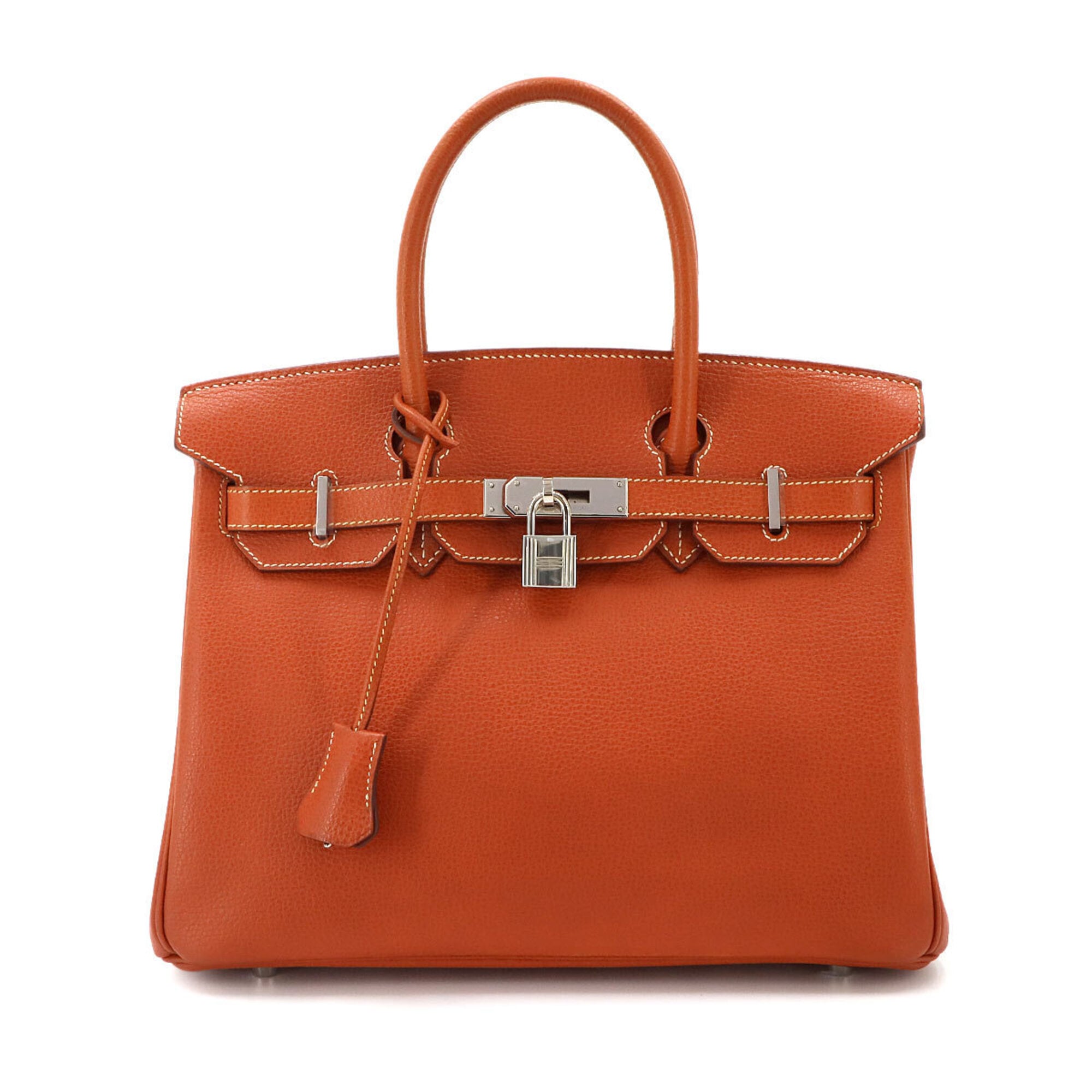 Hermes Brique Vache Liegee Leather Handbag (Pre-Owned)