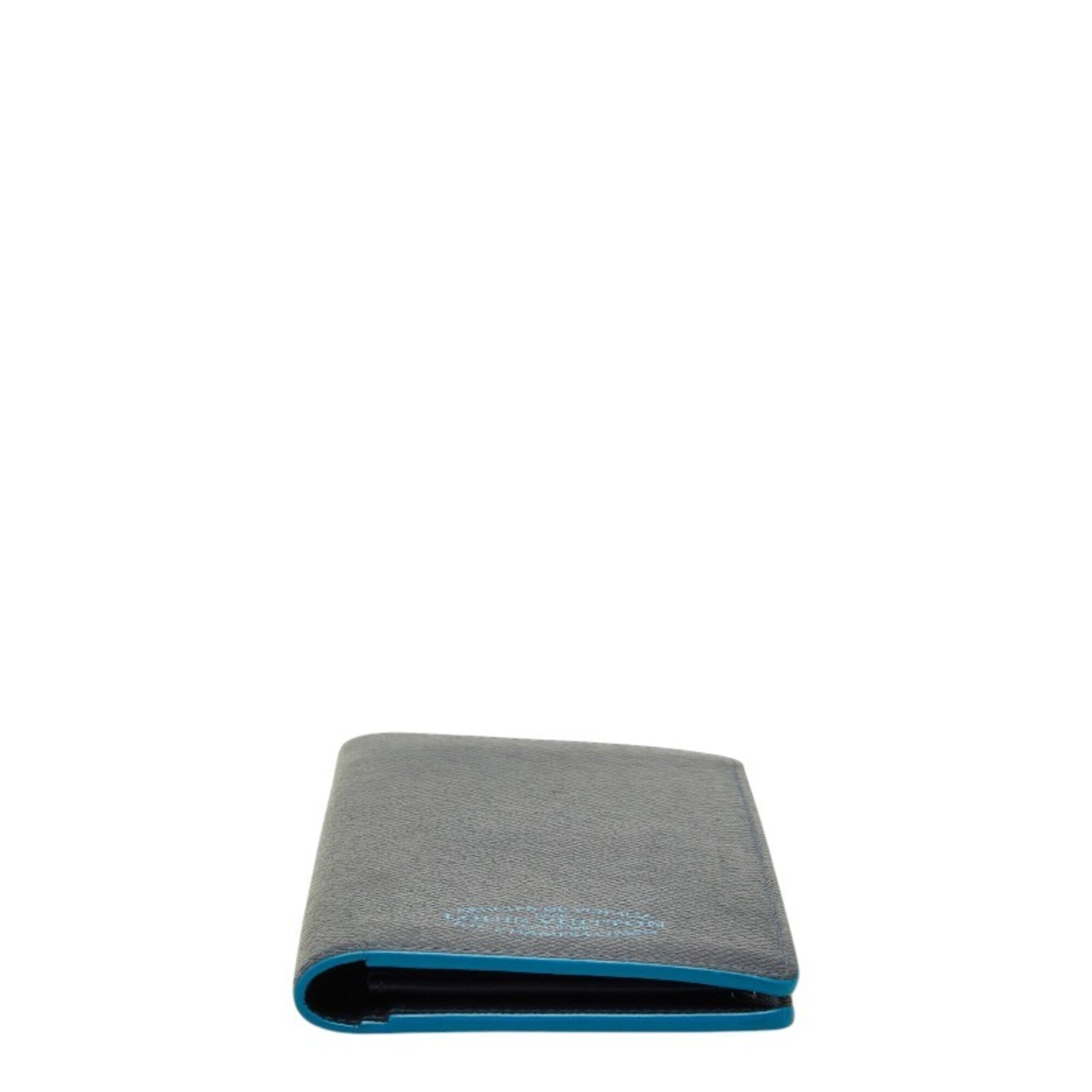 Louis Vuitton Blue Navy Blue Leather Long Bill Wallet (Bi-Fold) (Pre-Owned)