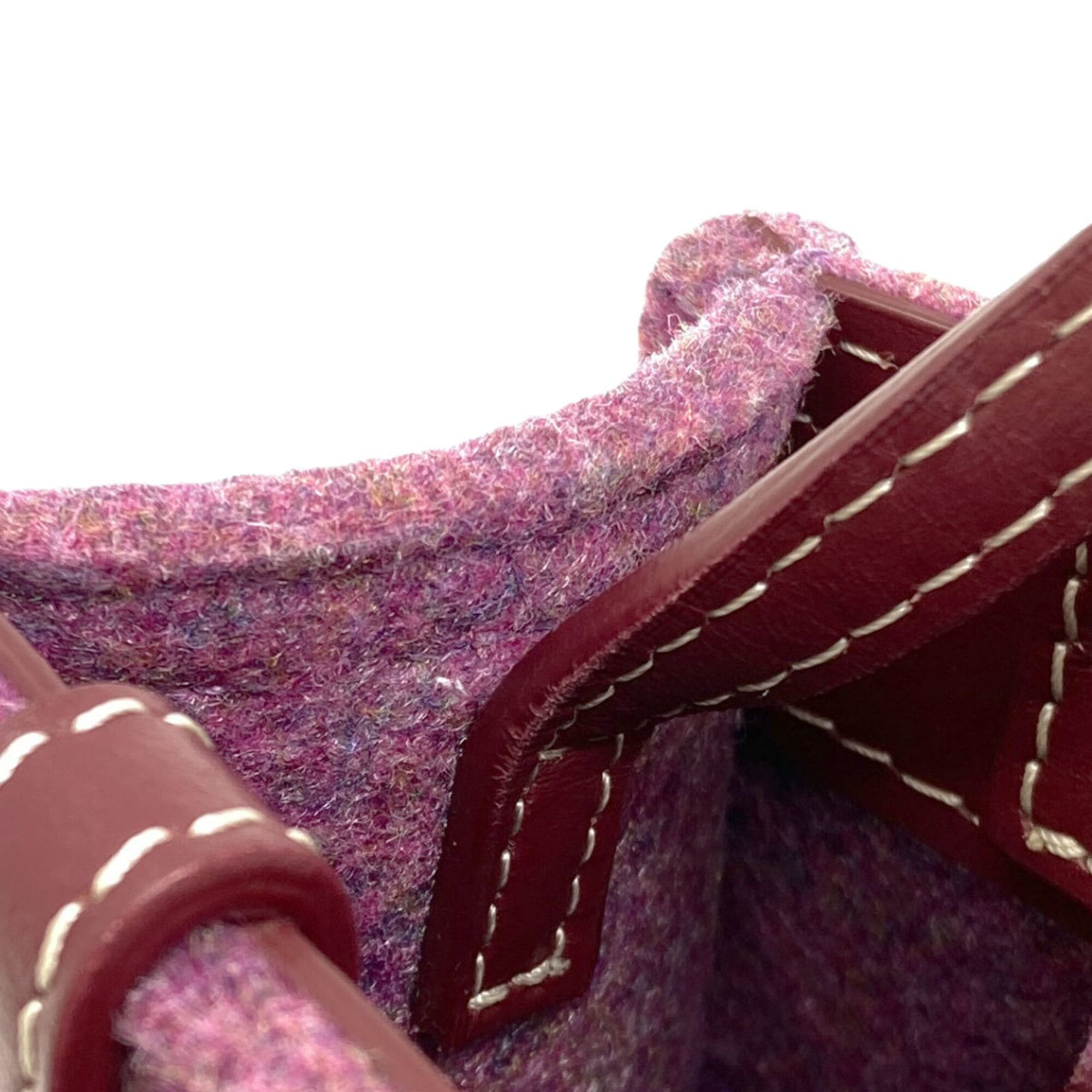 Chloé Bordeaux Pink Felt Leather Handbag (Pre-Owned)