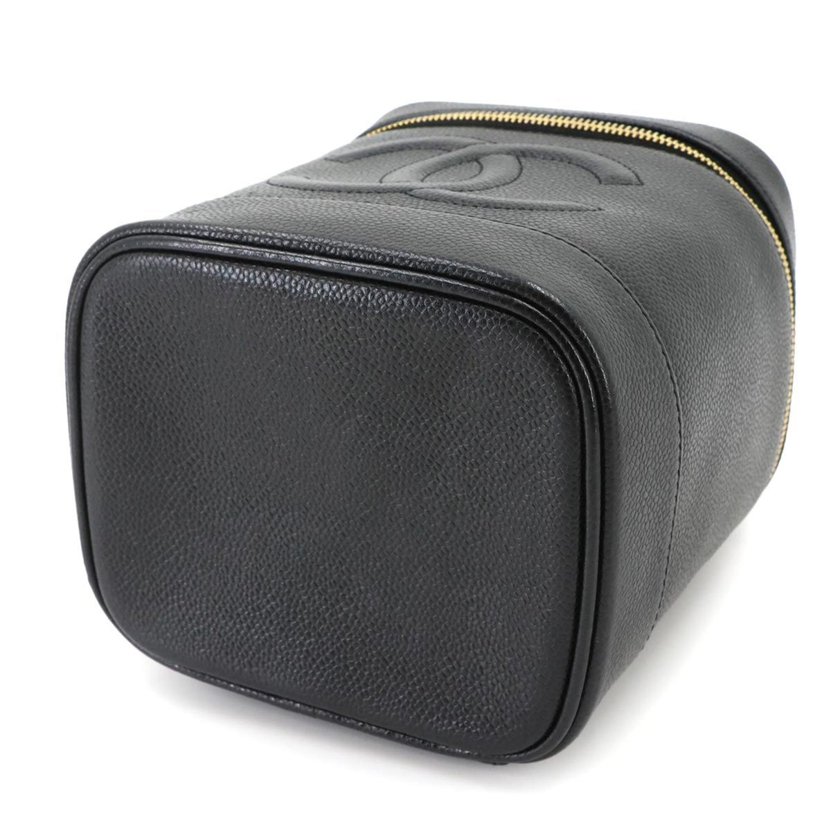 Chanel Black Grained Calfskin Handbag Vanity Bag (Pre-Owned)