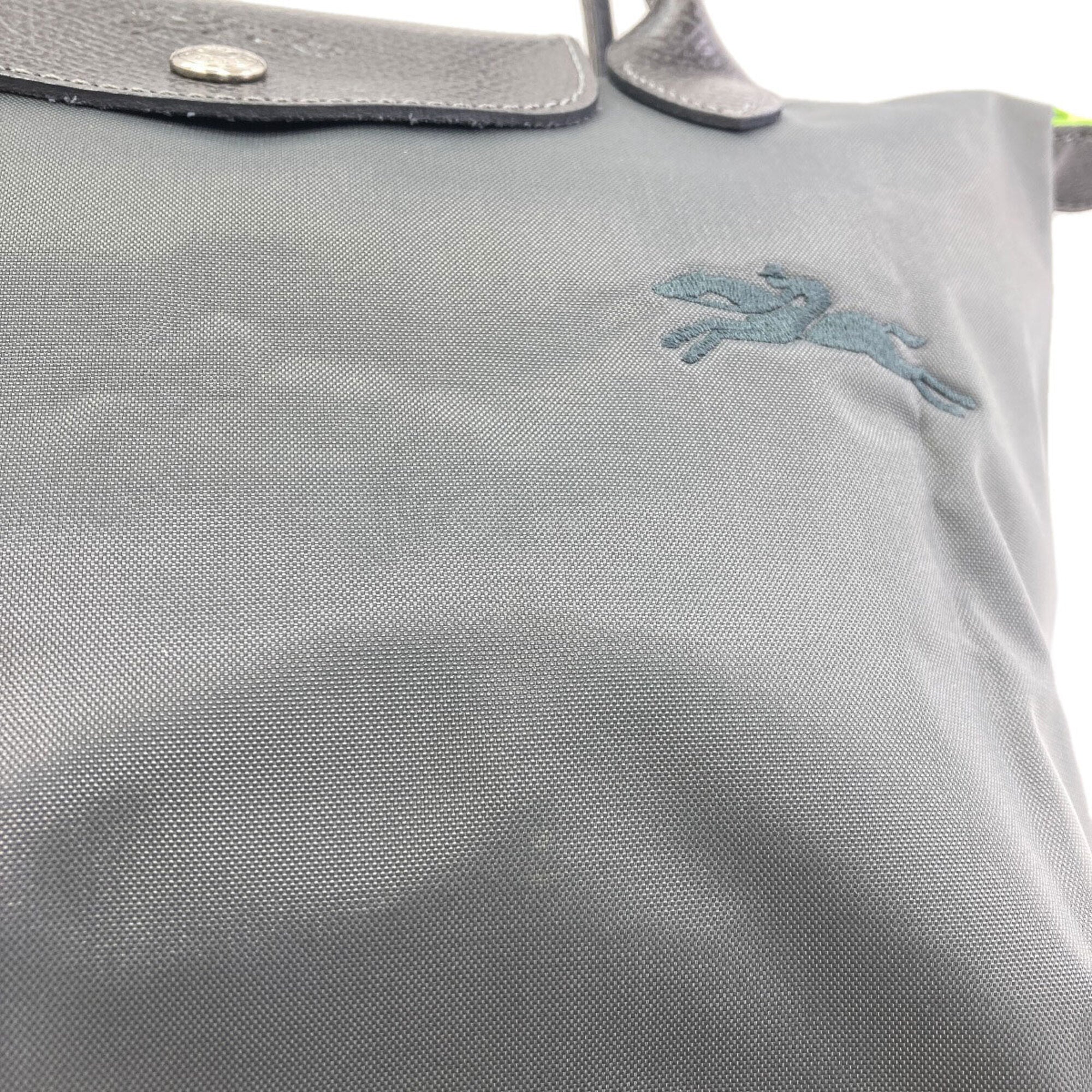 Longchamp Le Pliage Gray Nylon Handbag (Pre-Owned)