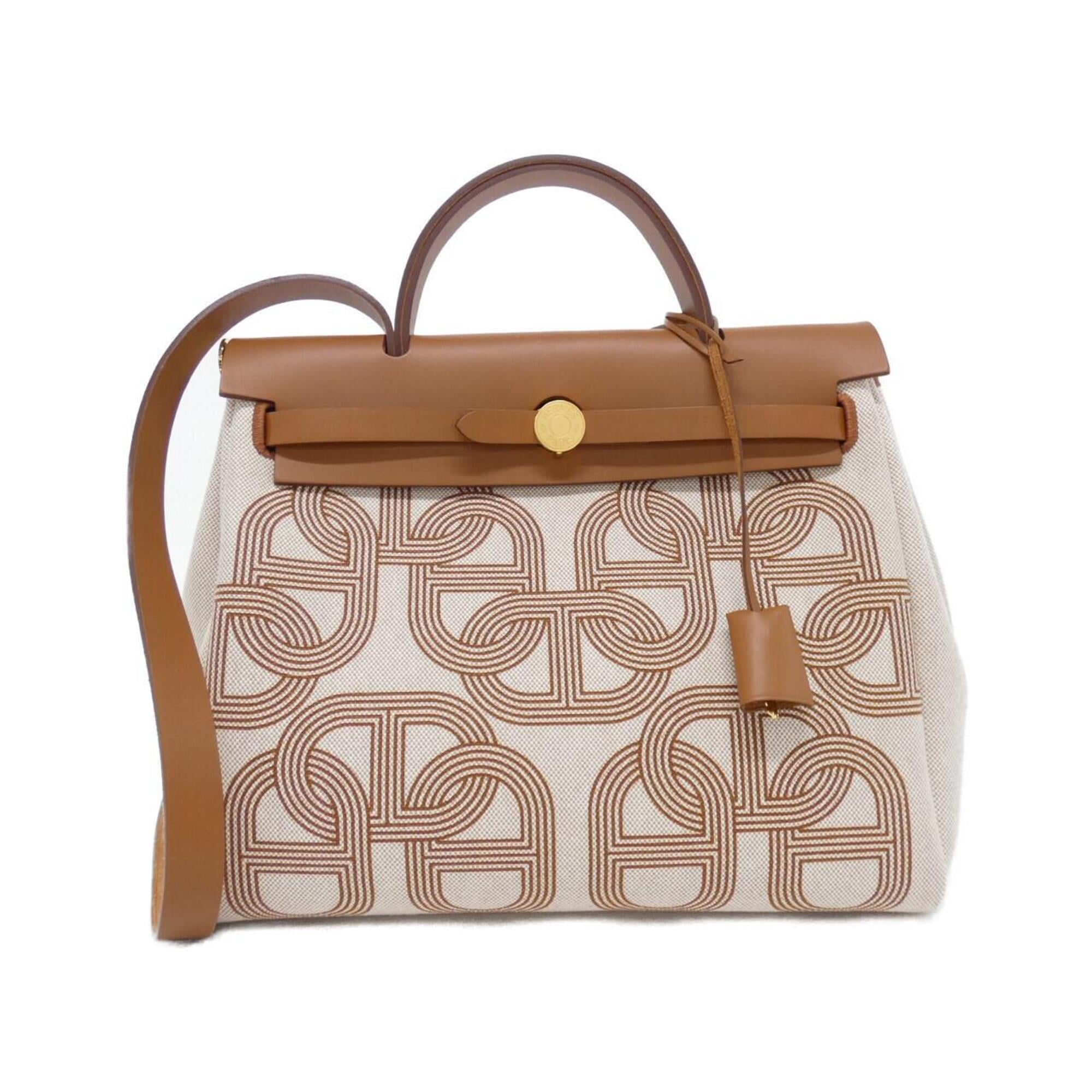 Hermes Beige Ecru Fauve Handbag Pouch (Pre-Owned)