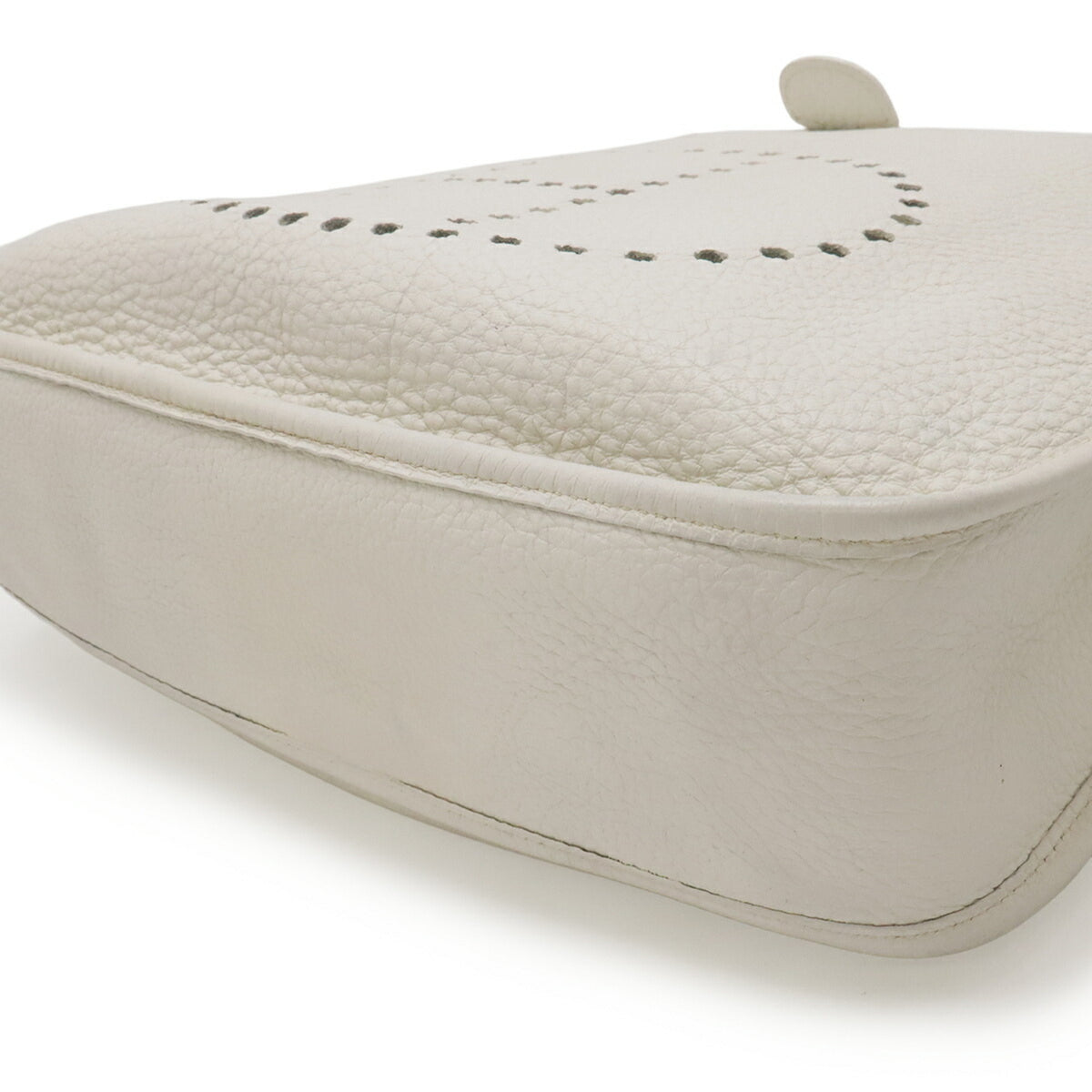 Hermes Evelyne White Taurillon Clemence Leather Shoulder Bag (Pre-Owned)