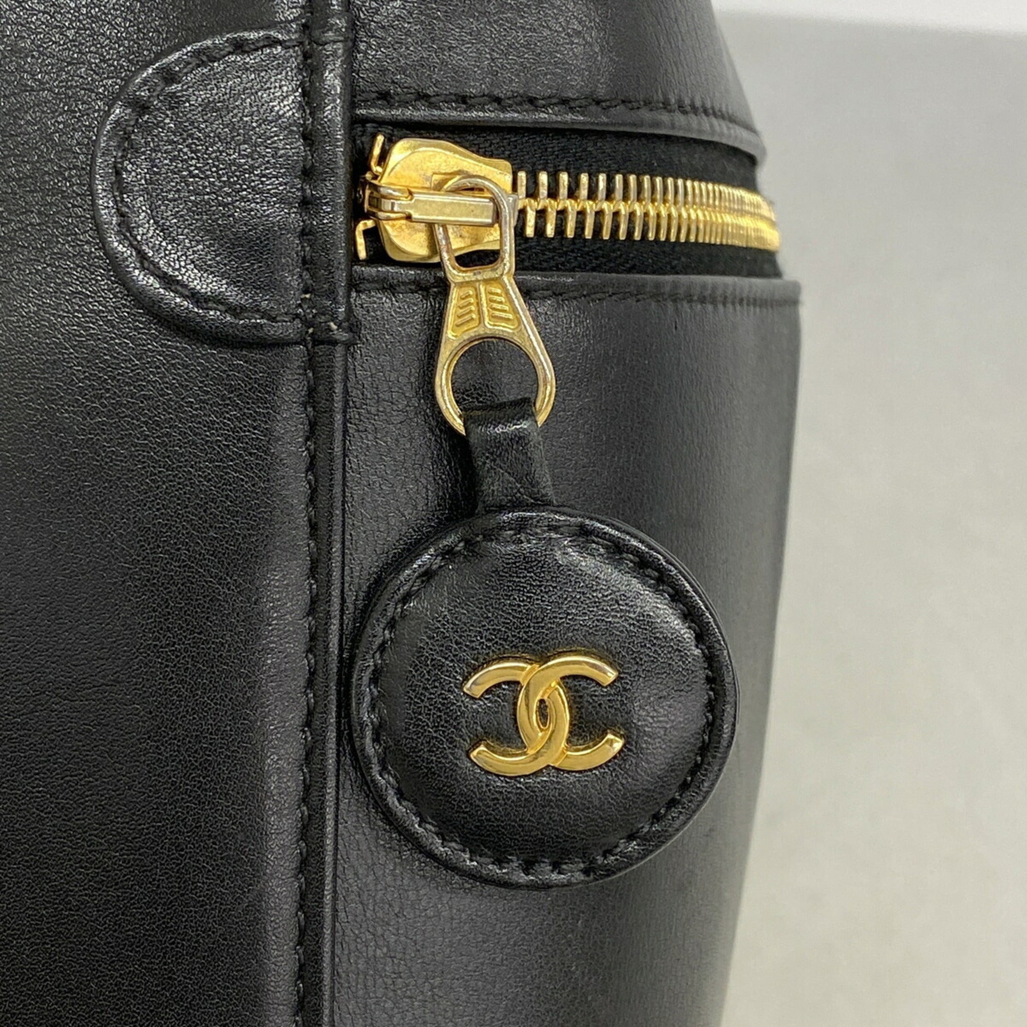 Chanel Black Leather Vanity Bag (Pre-Owned)