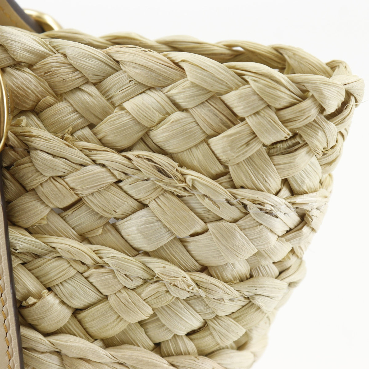 Coach Beige Straw Leather Tote Bag (Pre-Owned)