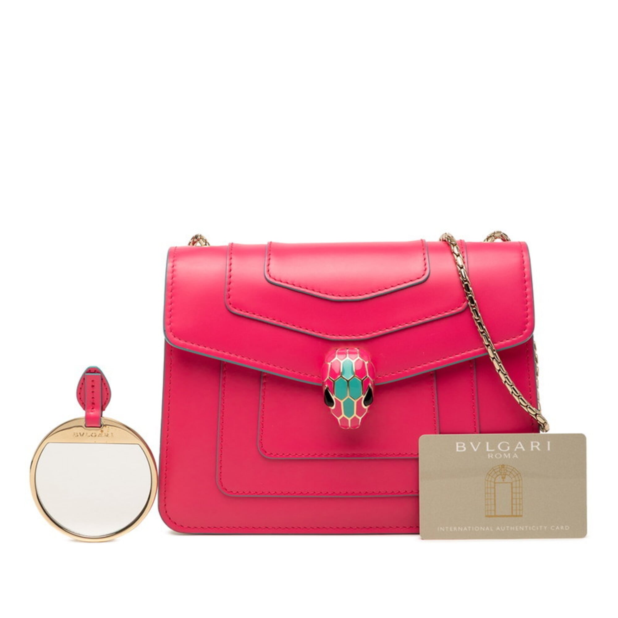 Bvlgari Pink Leather Shoulder Bag (Pre-Owned)
