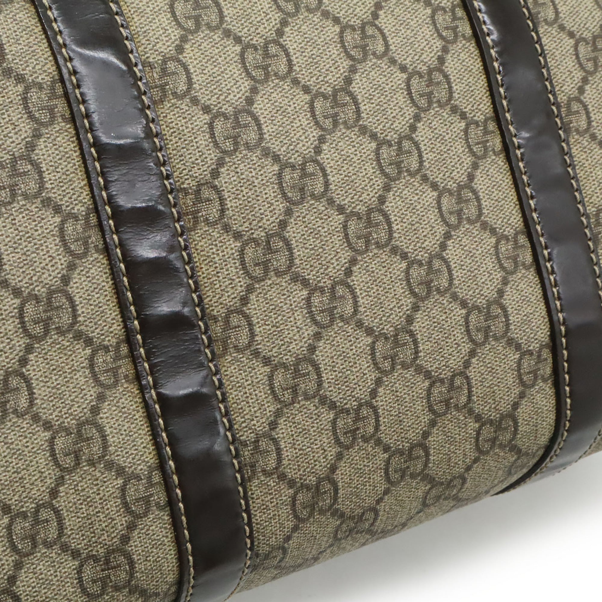 Gucci Beige Dark Brown Gg Supreme Handbag (Pre-Owned)