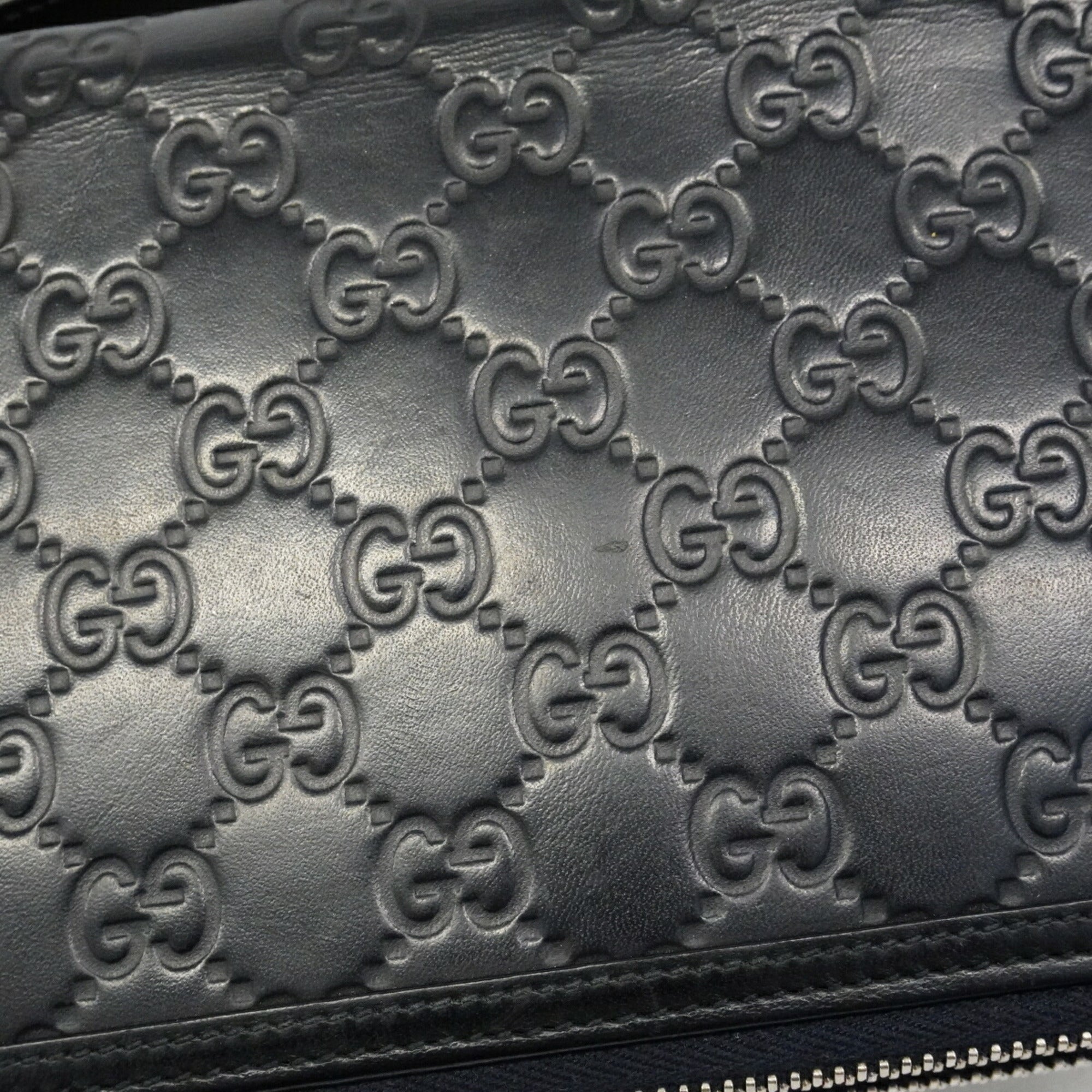 Gucci Navy Leather Long Wallet (Bi-Fold) (Pre-Owned)