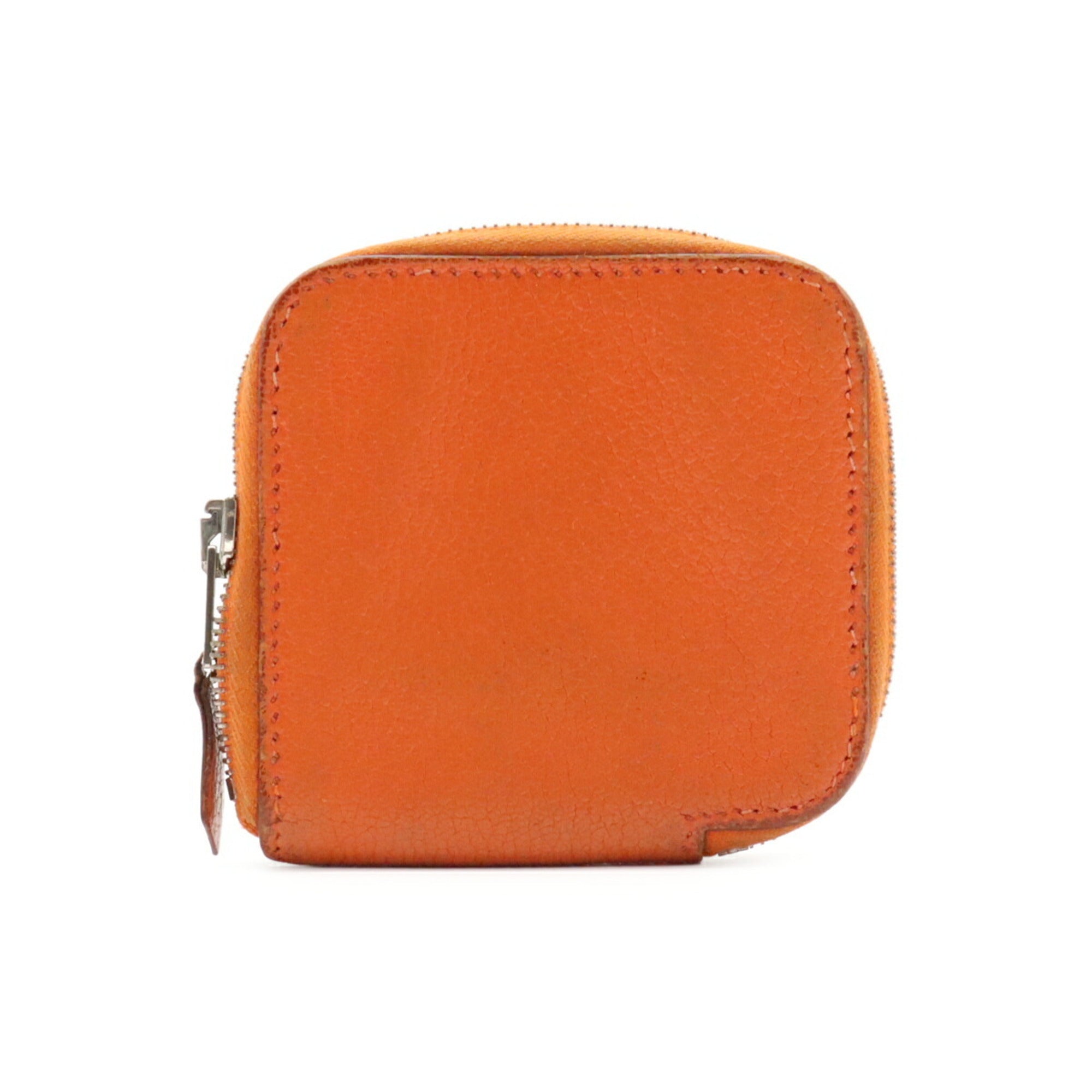 Hermes Orange Chevre Myzore Leather Coin Purse/Coin Case (Pre-Owned)