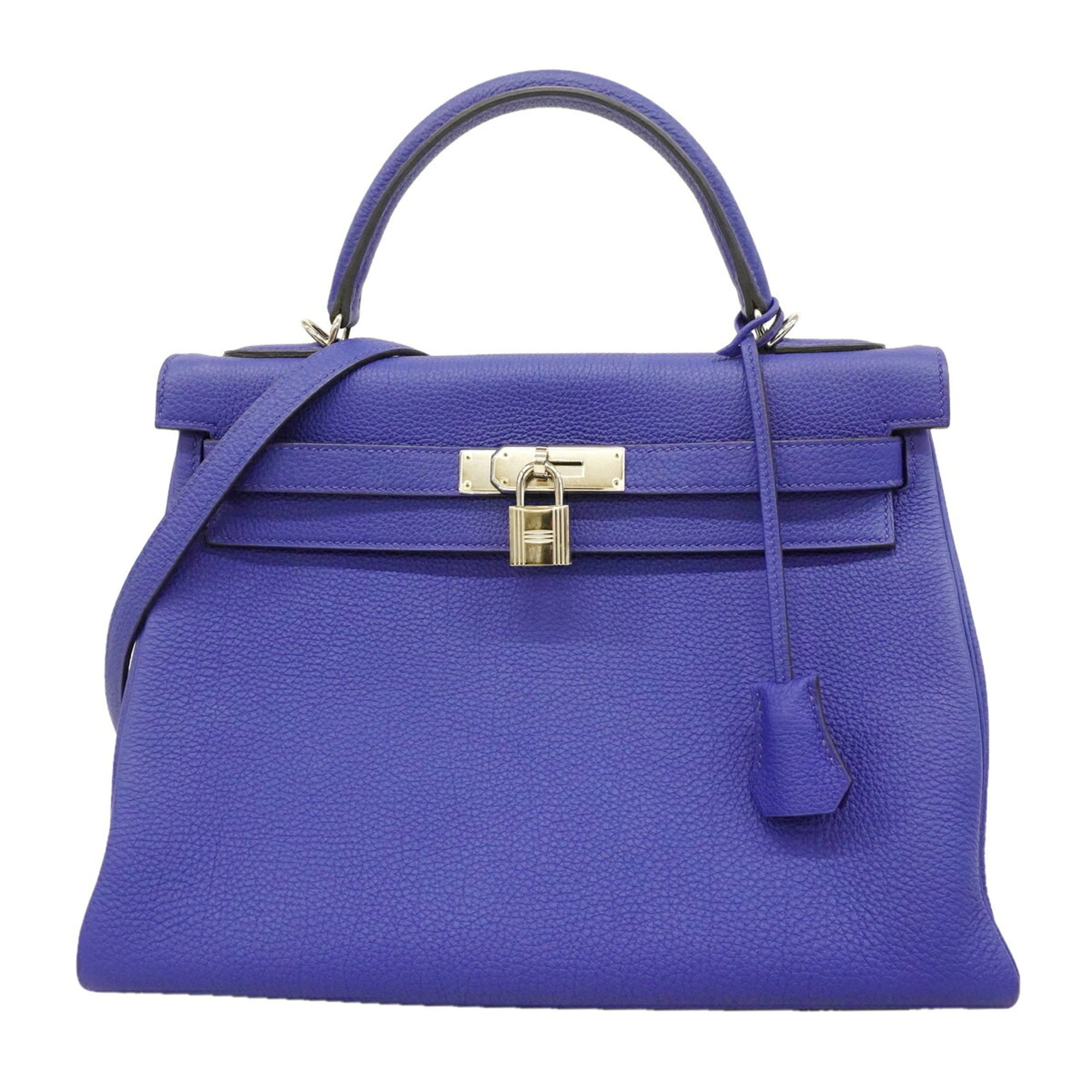 Hermes Blue Electric Togo Leather Handbag (Pre-Owned)