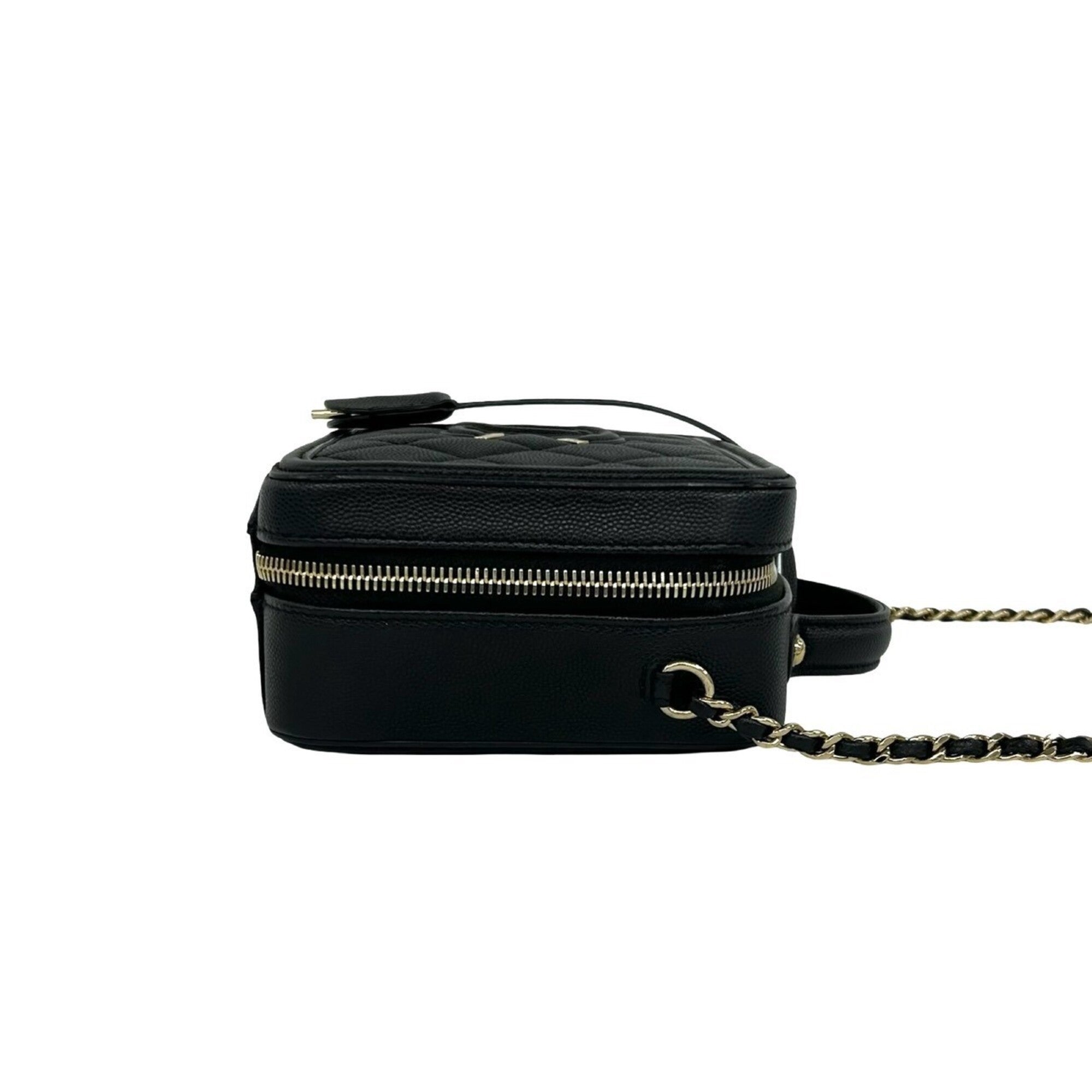 Chanel Black Grained Calfskin Handbag Shoulder Bag (Pre-Owned)