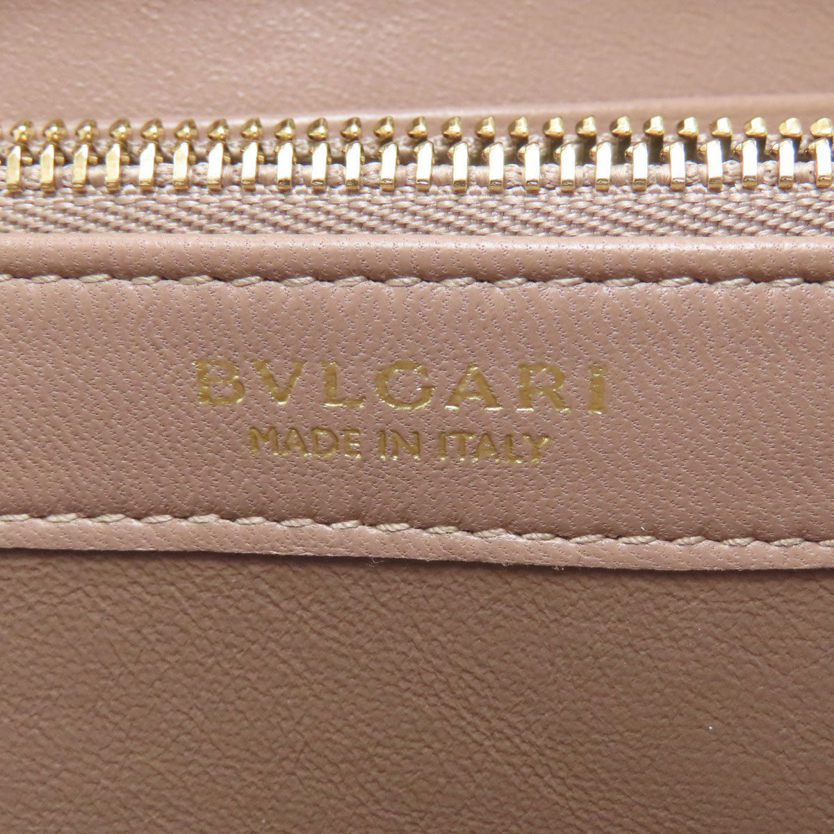 Bvlgari Gold Leather Long Wallet (Bi-Fold) (Pre-Owned)