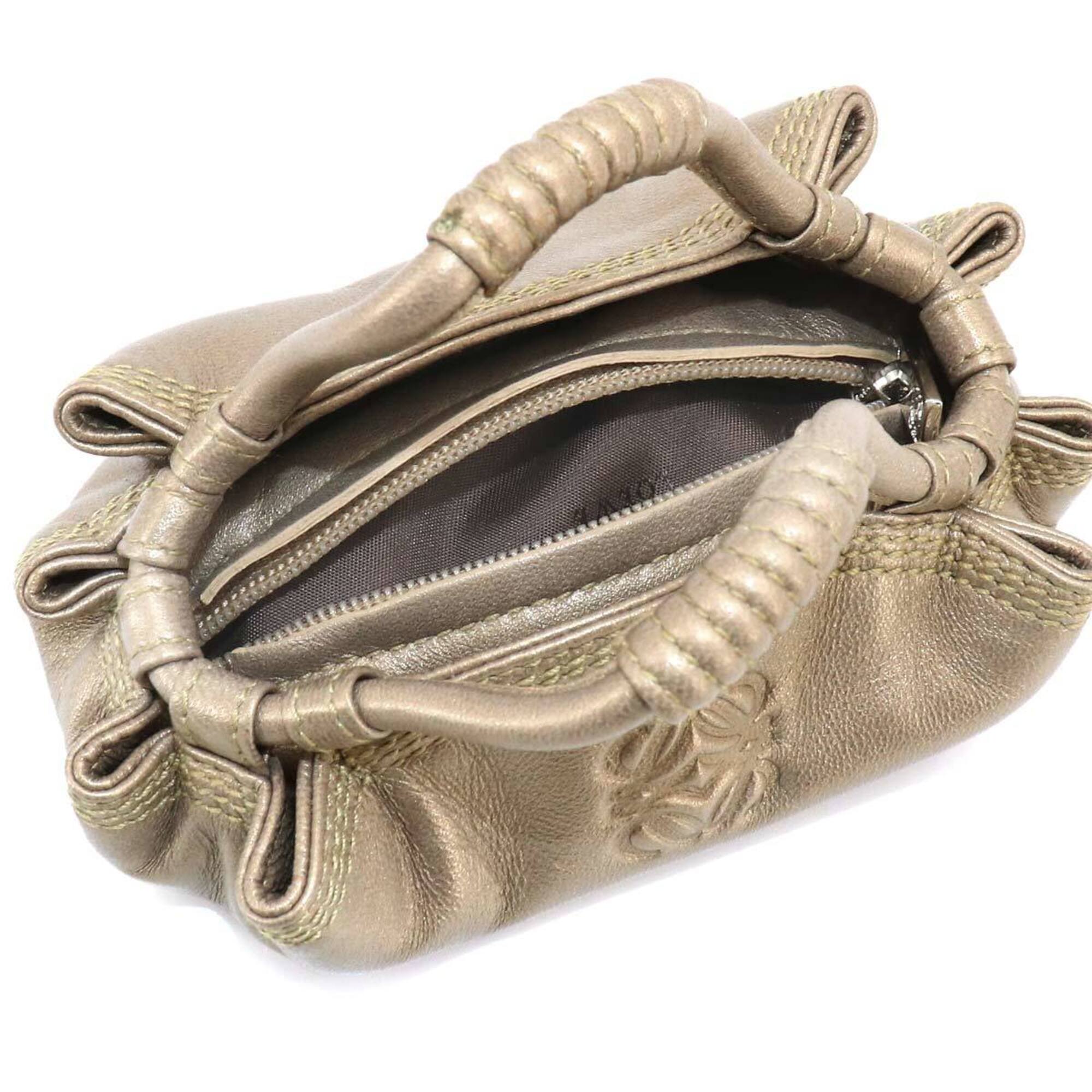 Loewe Bronze Leather Coin Purse/Coin Case (Pre-Owned)