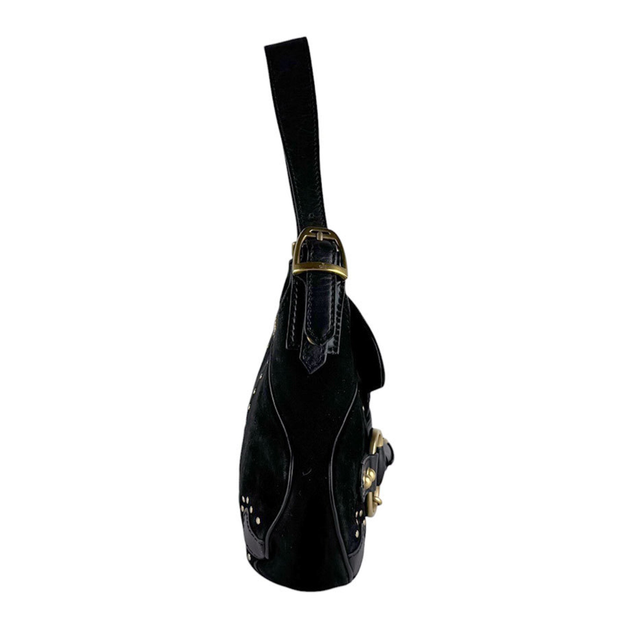 Gucci Black Suede Leather Handbag (Pre-Owned)