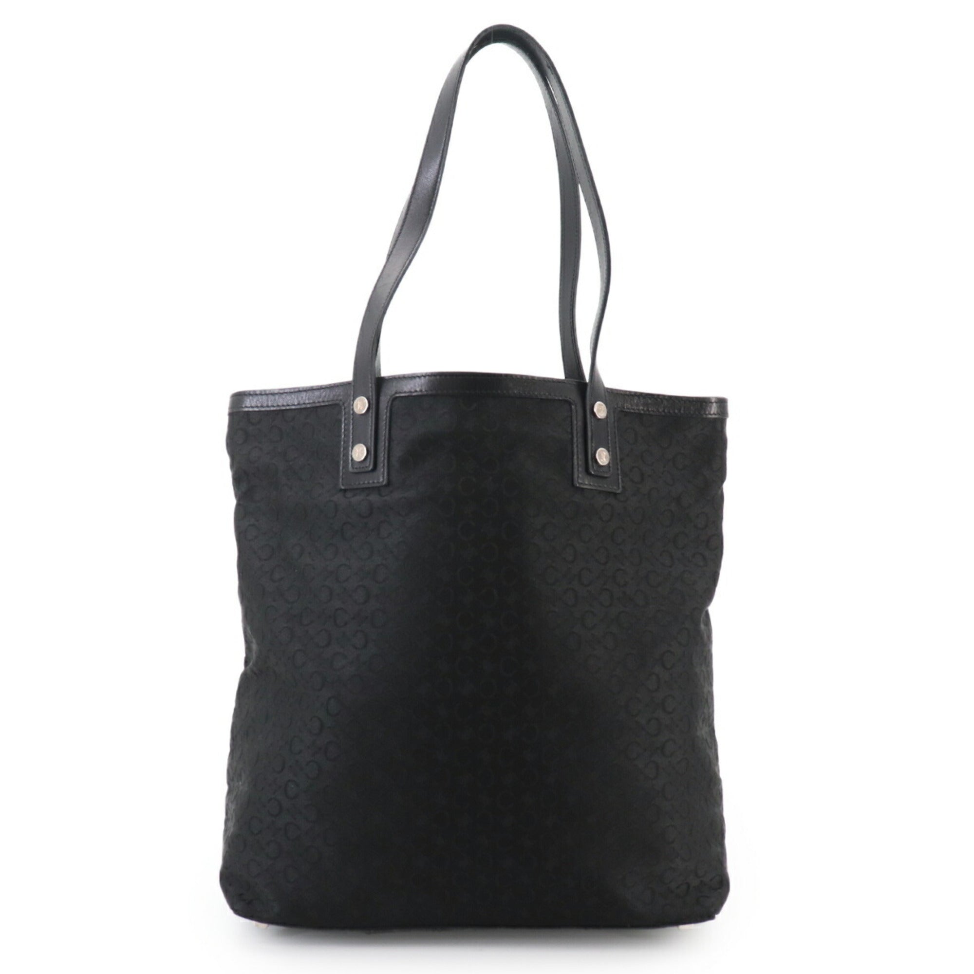 Celine Black Canvas Leather Handbag Tote Bag (Pre-Owned)