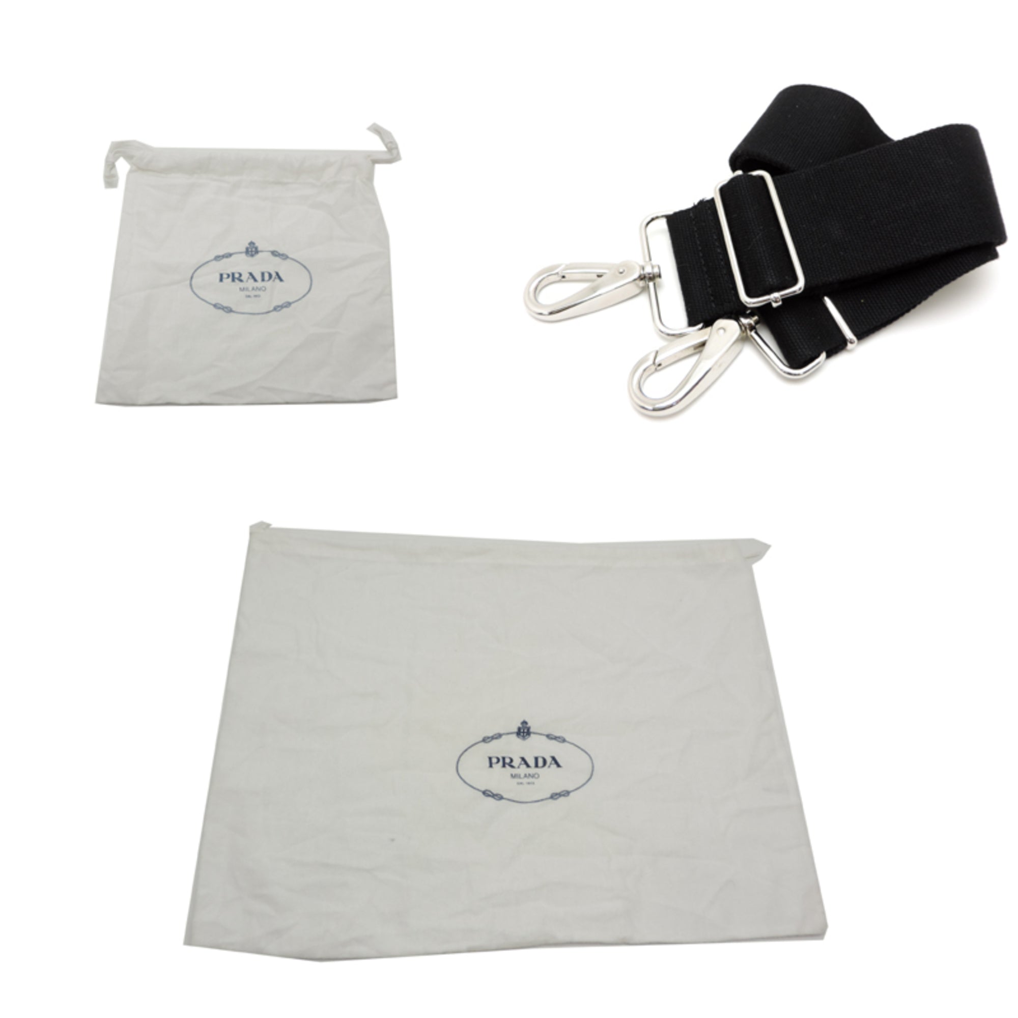 Prada Black Nero Canvas Handbag Pouch (Pre-Owned)