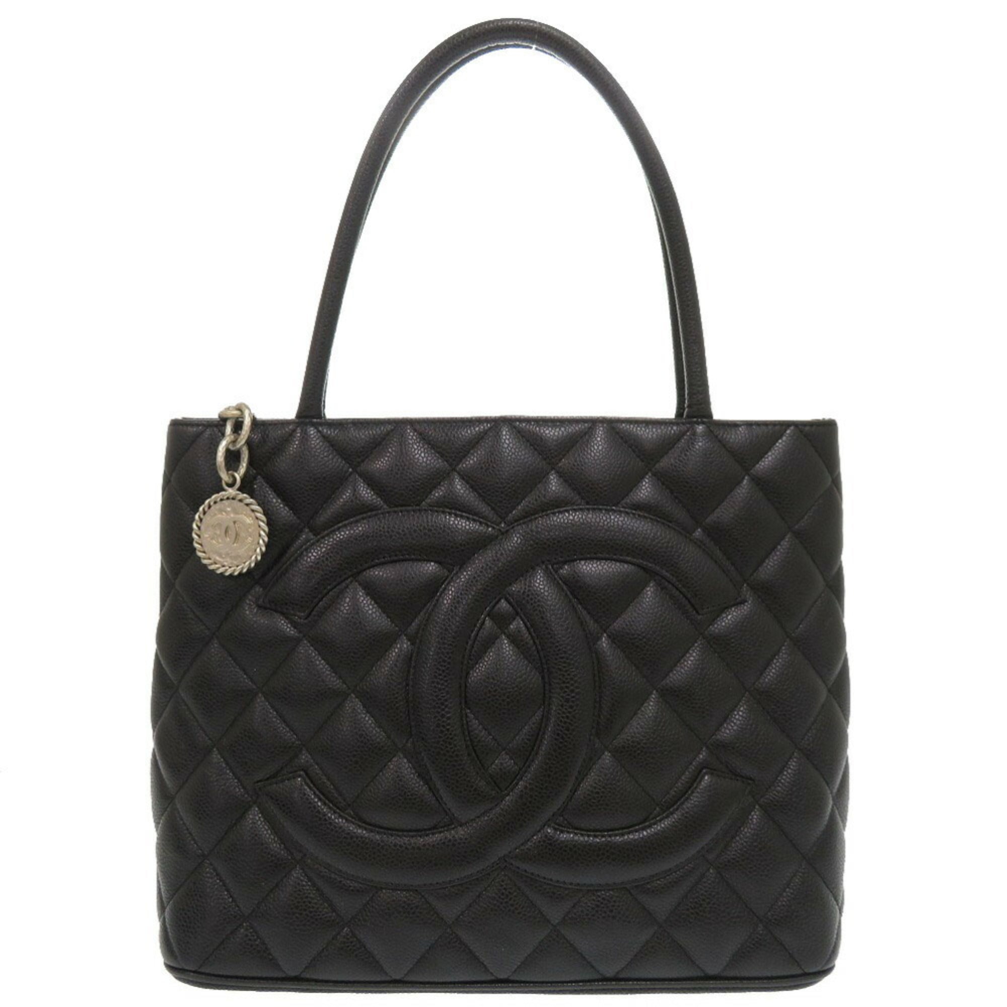 Chanel Black Caviar Leather Tote Bag (Pre-Owned)