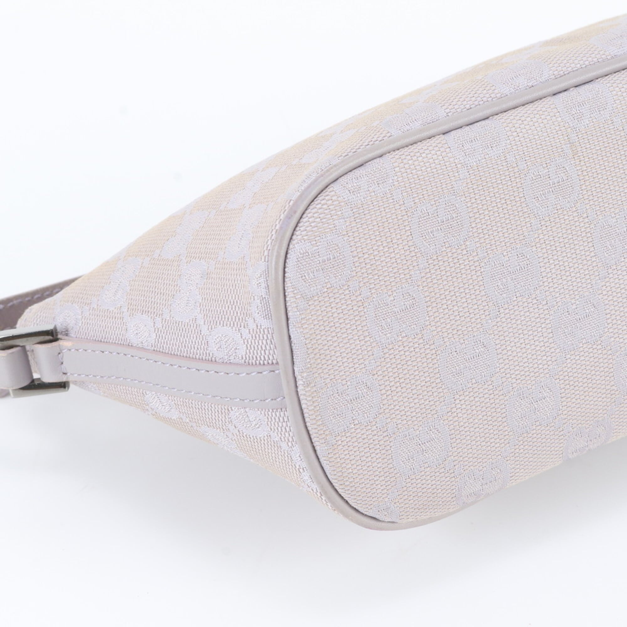 Gucci Purple Leather Canvas Handbag Pouch Tote Bag (Pre-Owned)