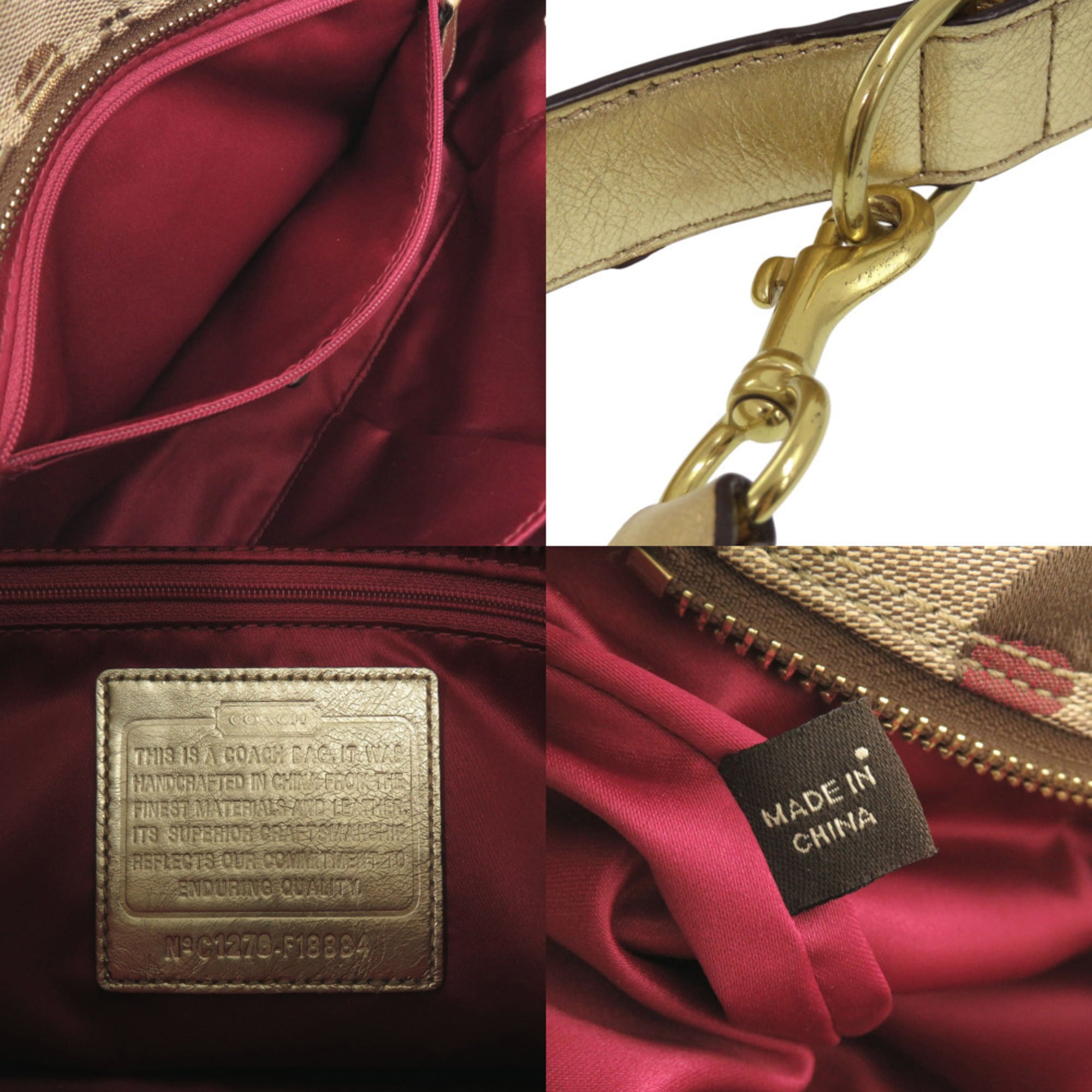Coach Brown Signature Line Shoulder Bag (Pre-Owned)
