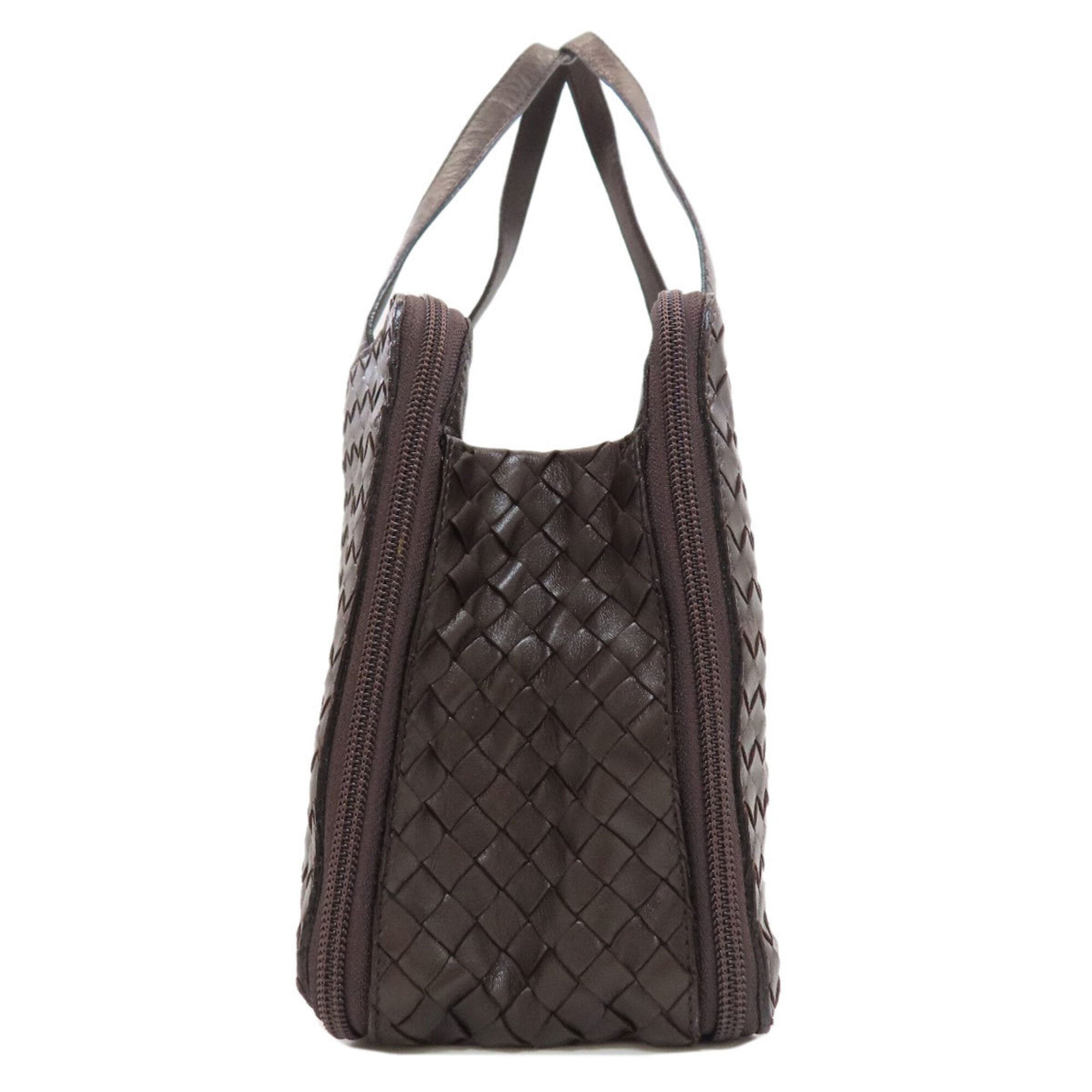 Bottega Veneta Intrecciato Dark Brown Leather Handbag (Pre-Owned)