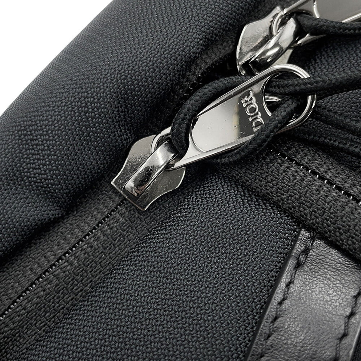 Christian Dior Black Nylon Canvas Leather Handbag Shoulder Bag (Pre-Owned)
